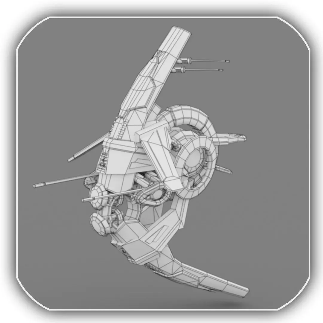 Cybertech 10 Drone pack Low-poly 3D model_3