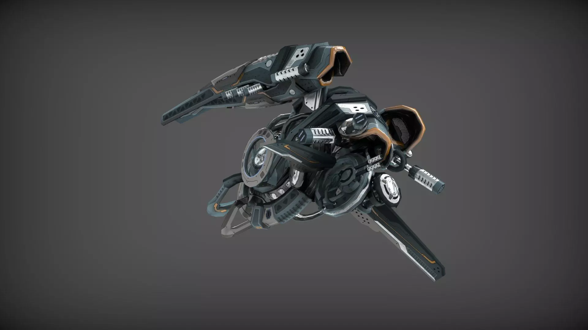 Cybertech 10 Drone pack Low-poly 3D model_16