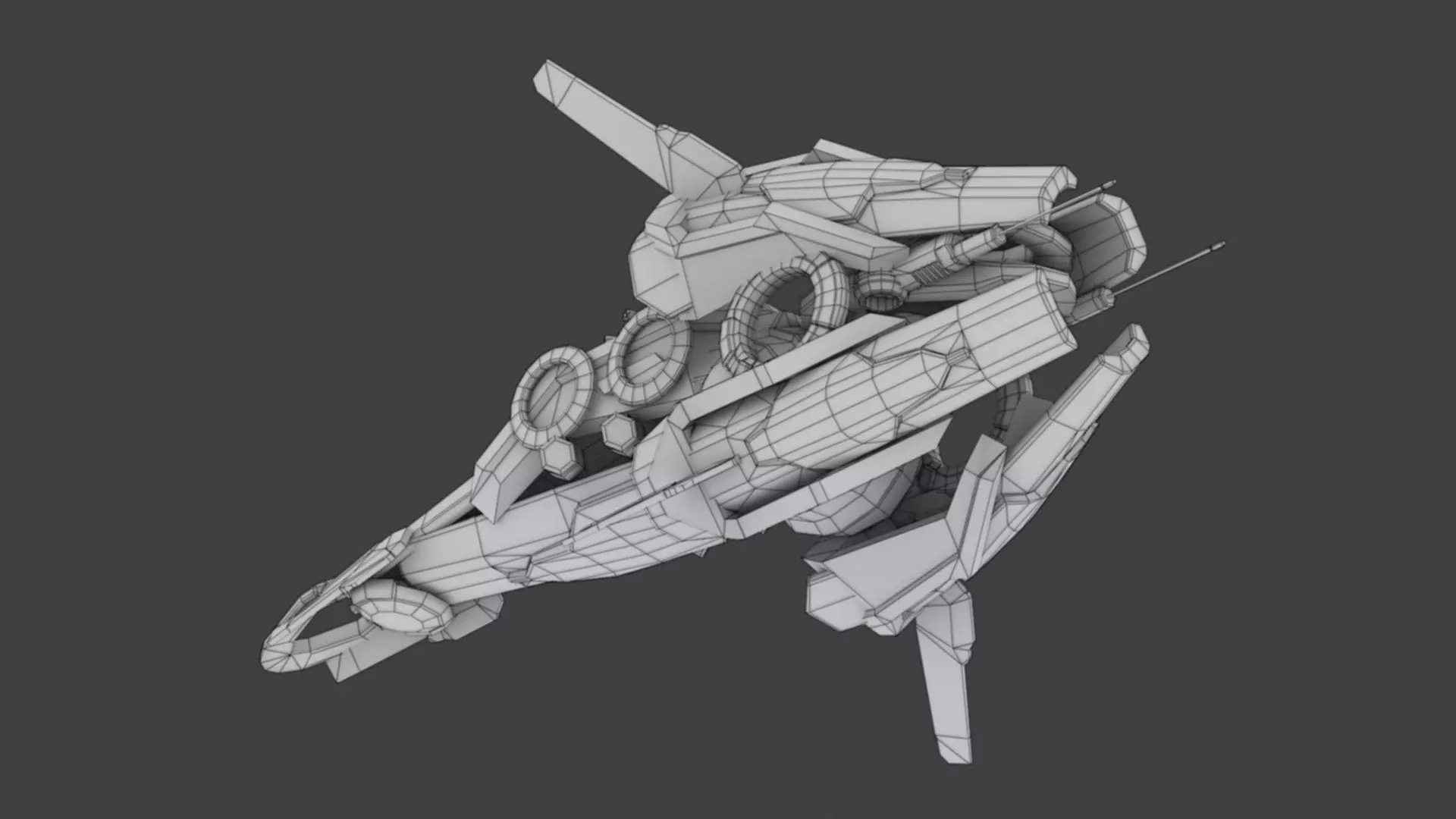 Cybertech 10 Drone pack Low-poly 3D model_36