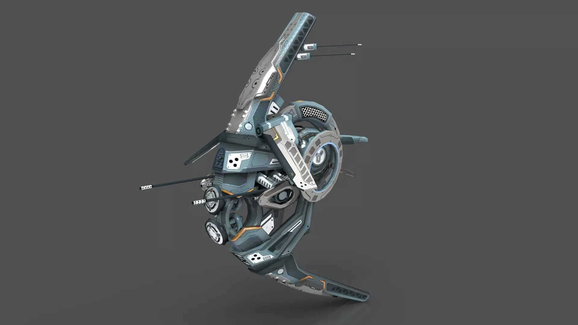 Cybertech 10 Drone pack Low-poly 3D model_72