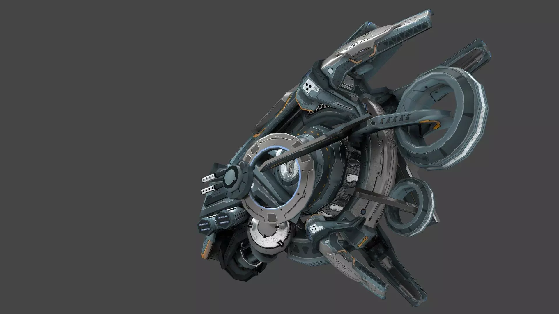 Cybertech 10 Drone pack Low-poly 3D model_66