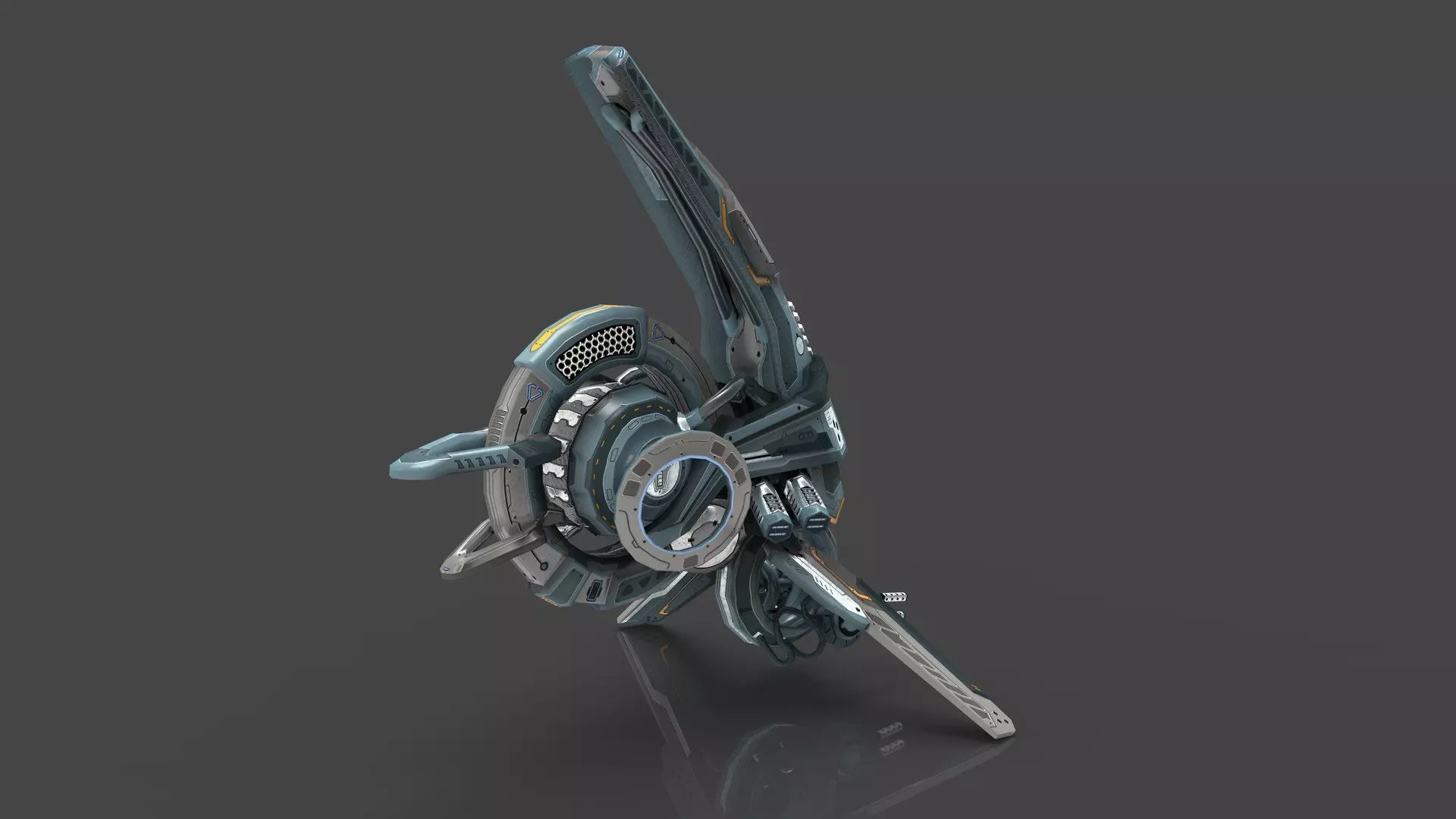 Cybertech 10 Drone pack Low-poly 3D model_56