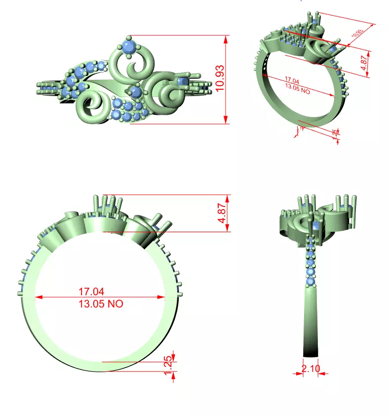 Round Cut Diamond Engagement Wedding Ring 3DM STL Video 3D print model_12