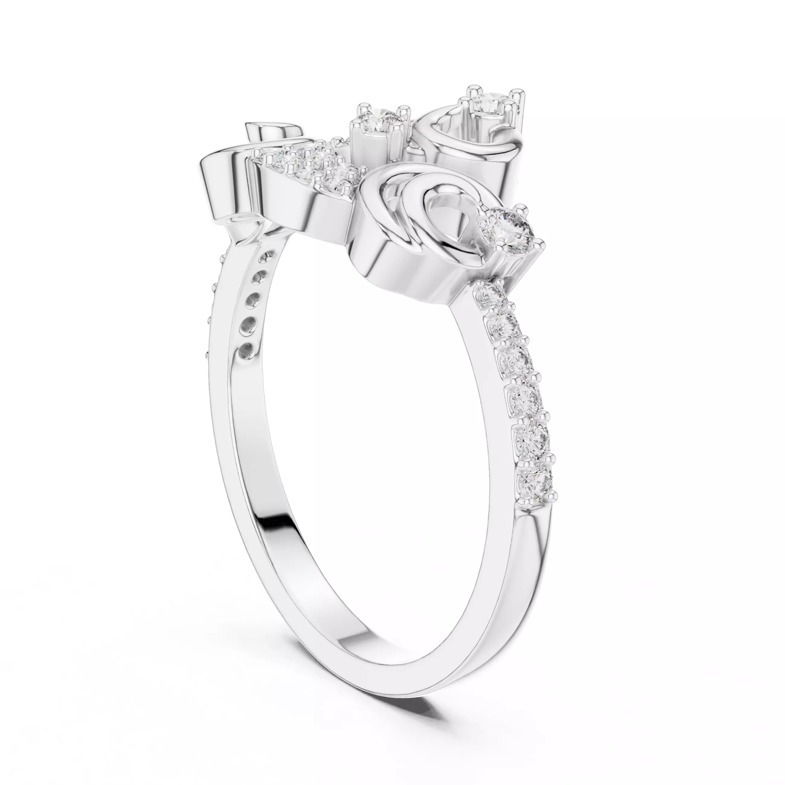 Round Cut Diamond Engagement Wedding Ring 3DM STL Video 3D print model_9