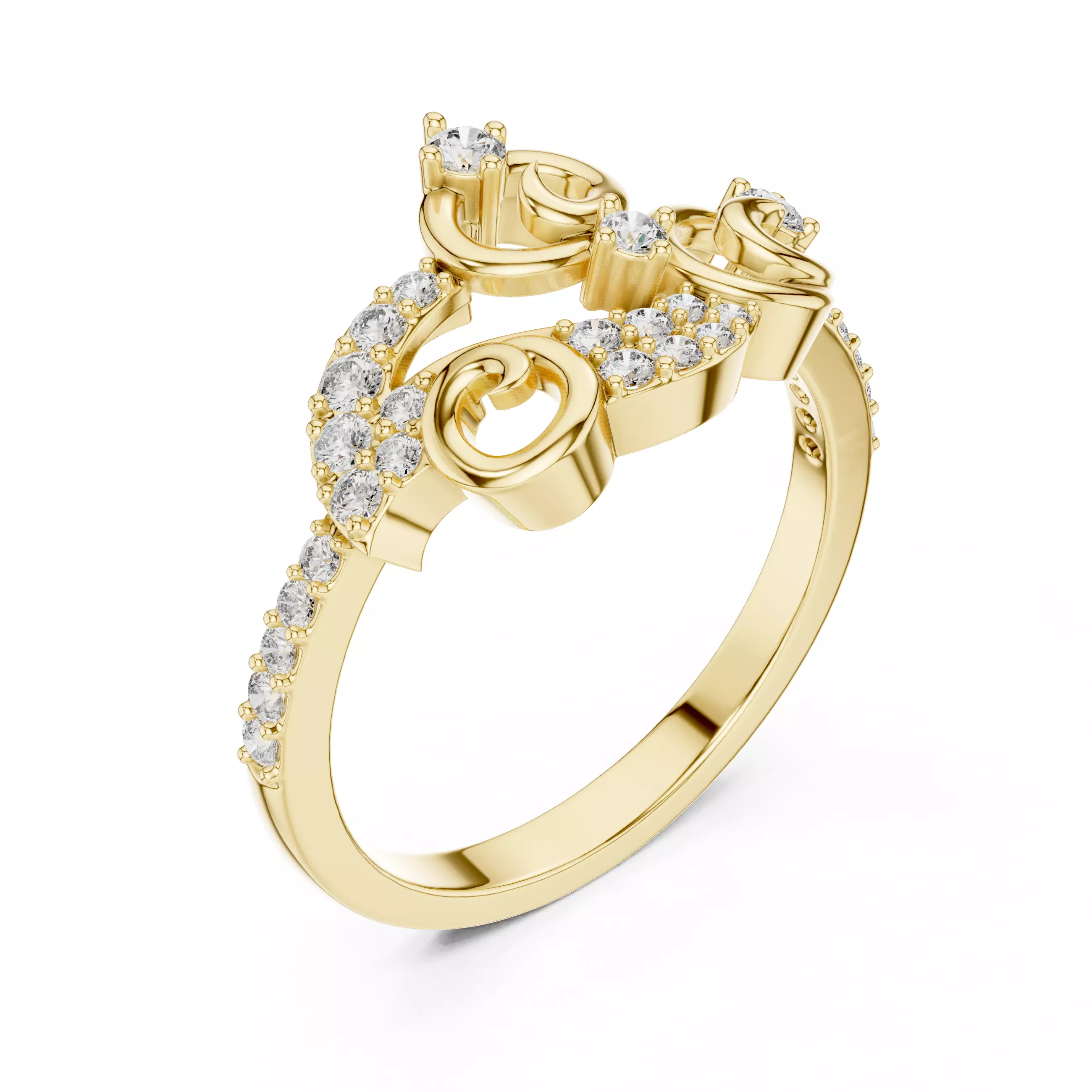 Round Cut Diamond Engagement Wedding Ring 3DM STL Video 3D print model_7