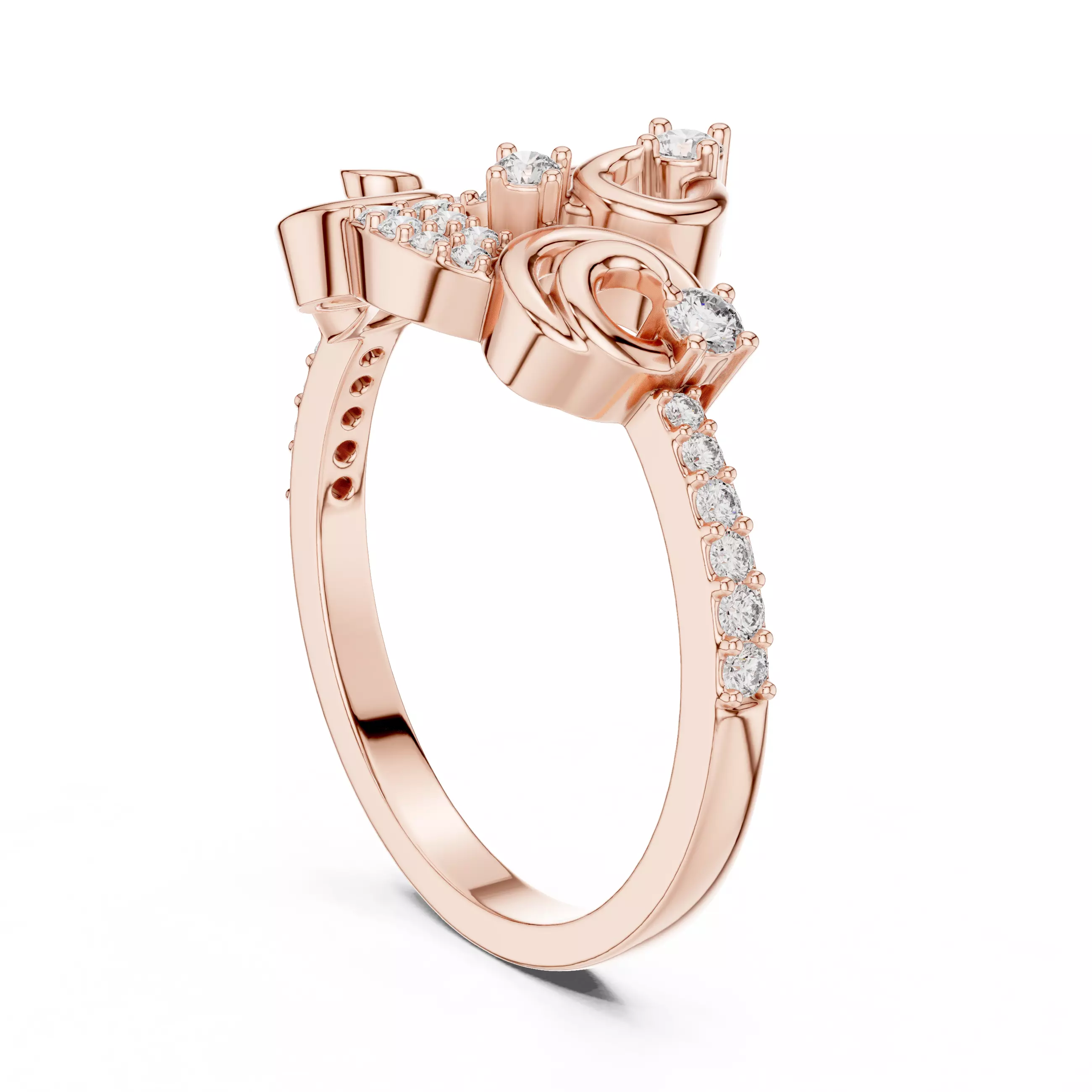 Round Cut Diamond Engagement Wedding Ring 3DM STL Video 3D print model_3