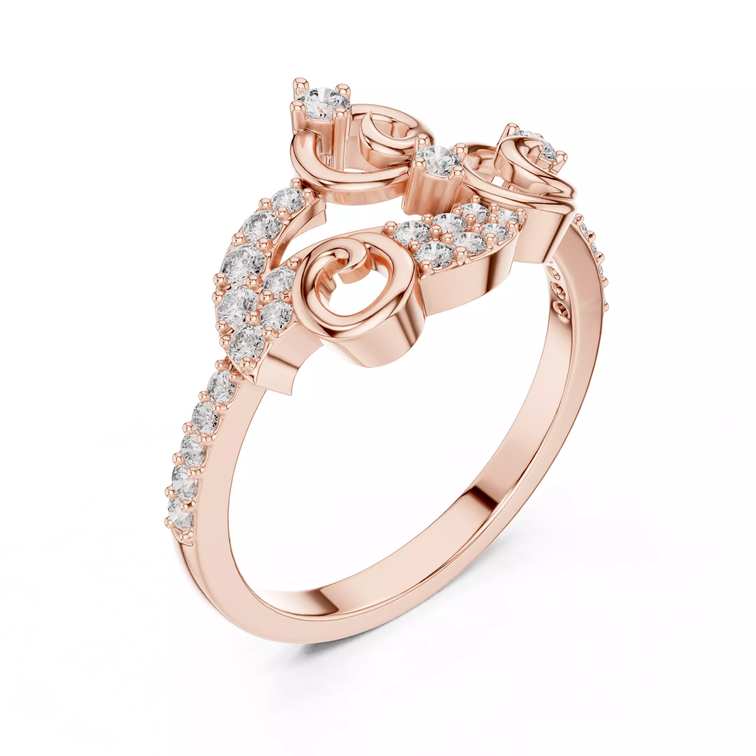 Round Cut Diamond Engagement Wedding Ring 3DM STL Video 3D print model_4