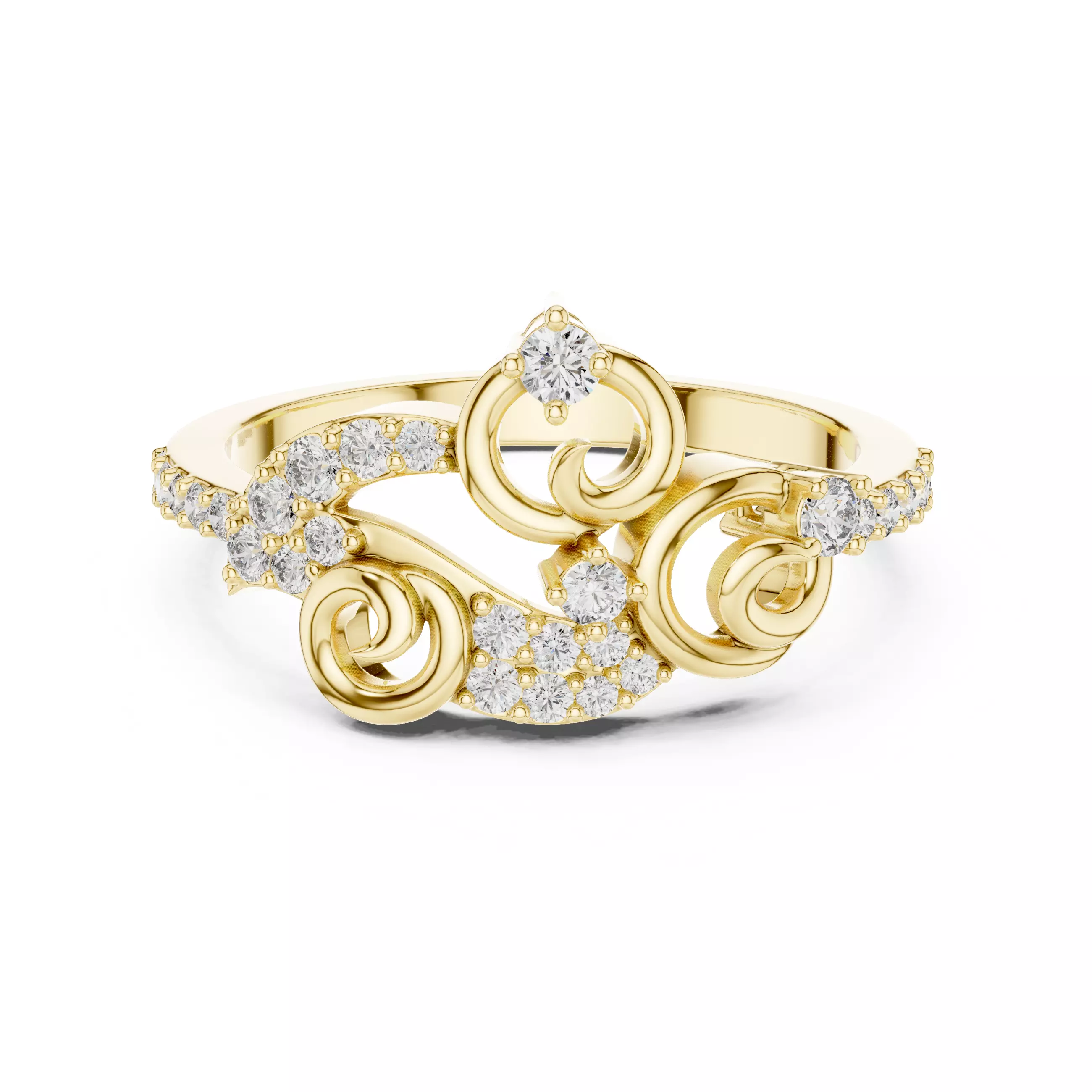 Round Cut Diamond Engagement Wedding Ring 3DM STL Video 3D print model_1