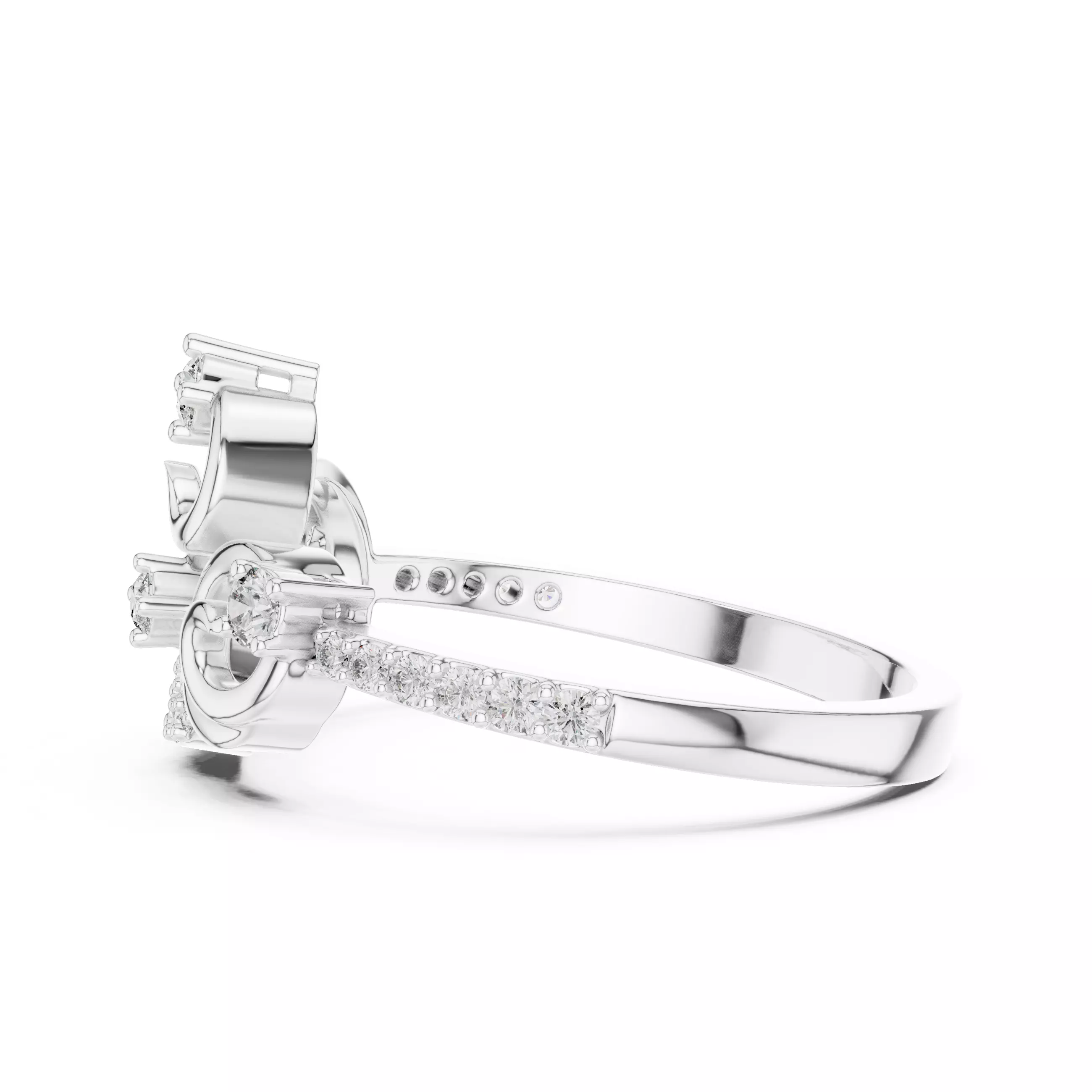 Round Cut Diamond Engagement Wedding Ring 3DM STL Video 3D print model_11
