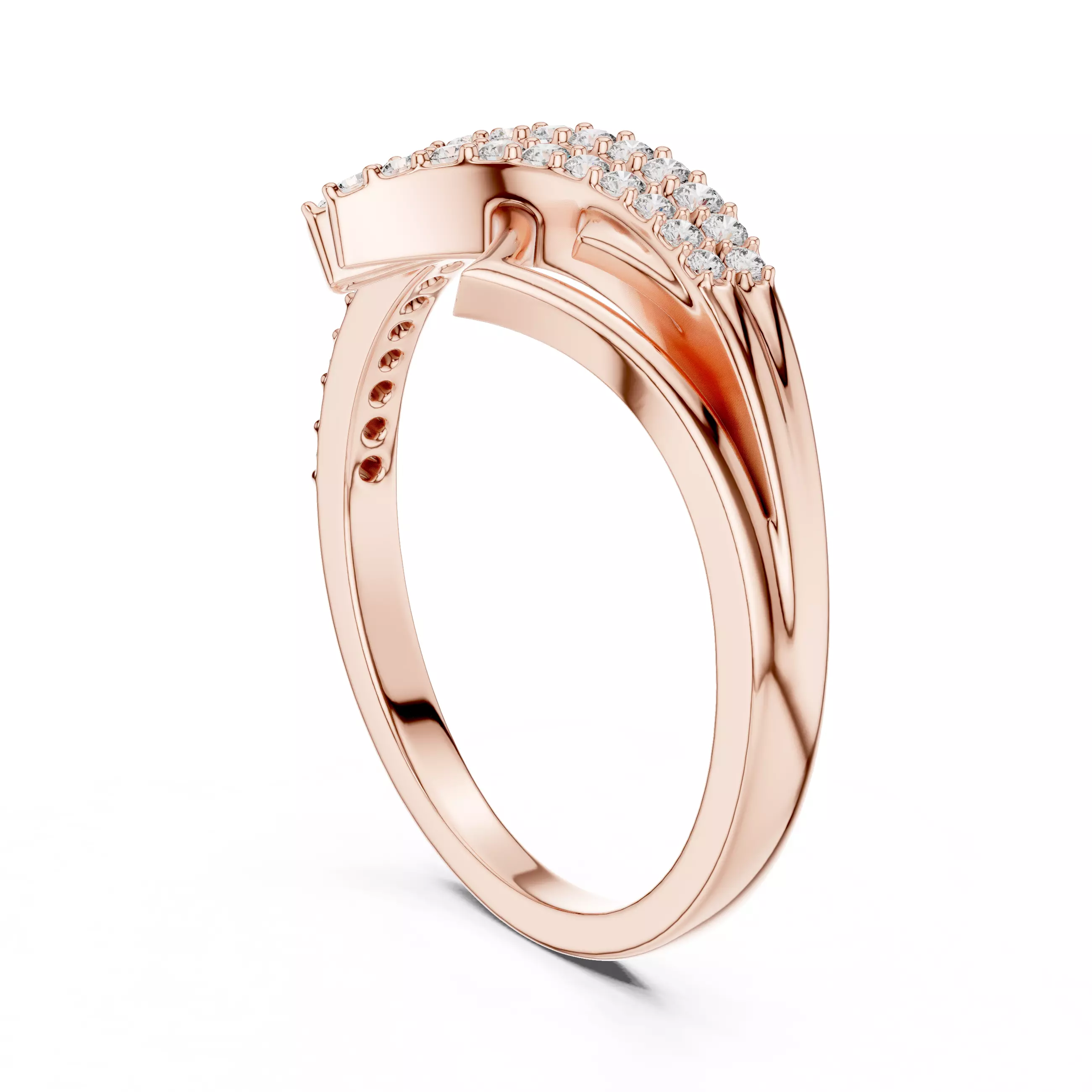 Round Cut Diamond Engagement Wedding Ring 3DM STL Video 3D print model_3