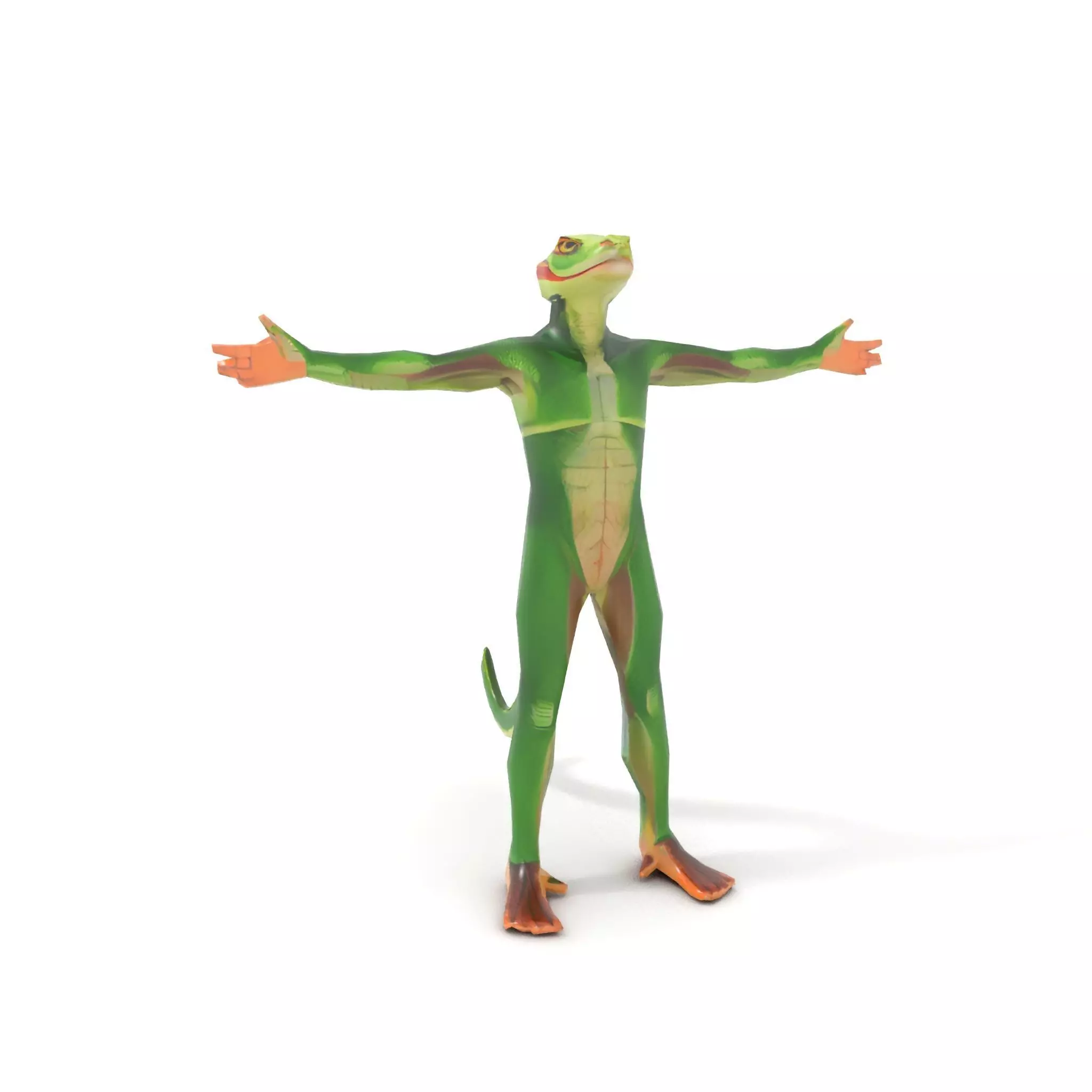 Green Humanoid Lizard model pack Low-poly 3D model_12