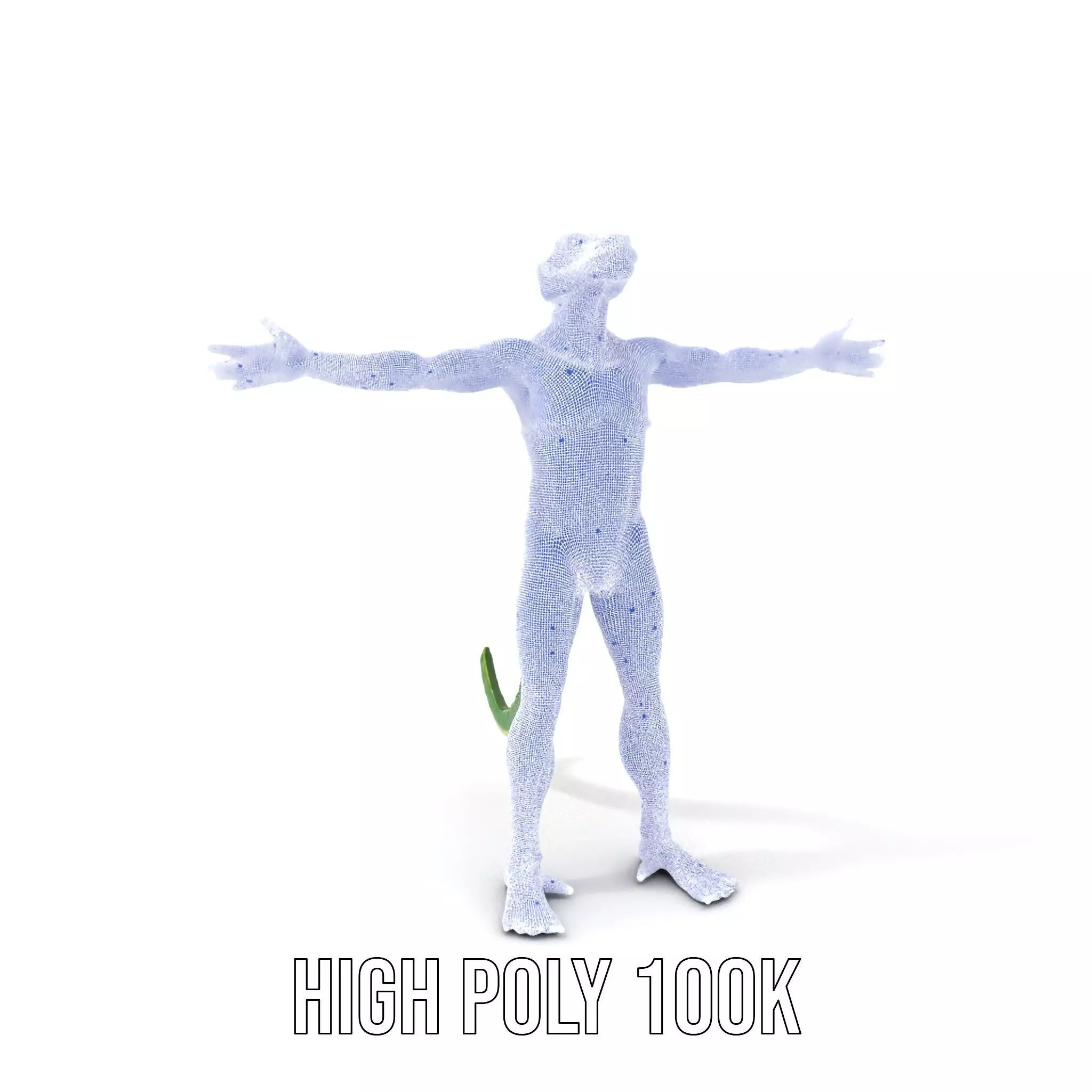 Green Humanoid Lizard model pack Low-poly 3D model_5