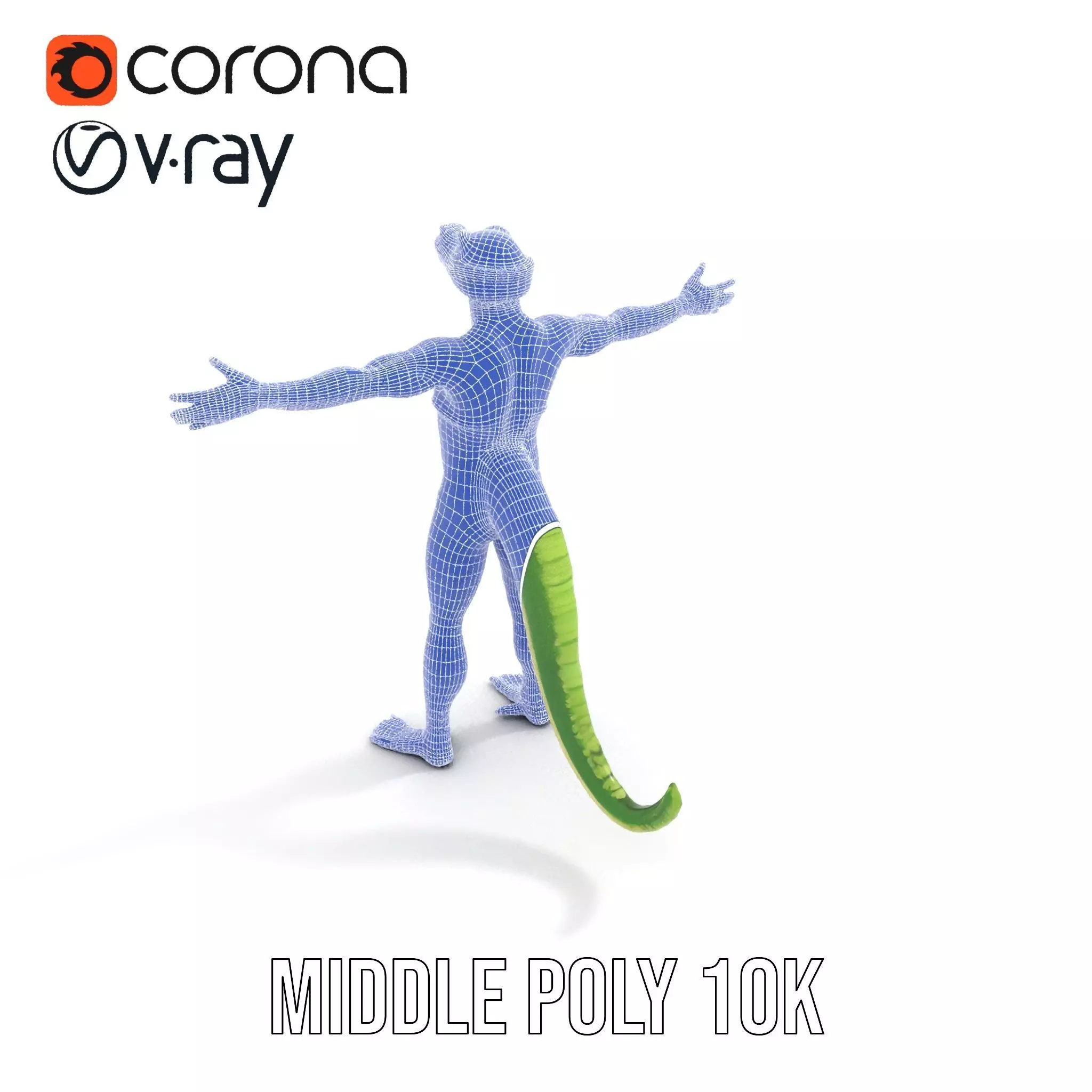 Green Humanoid Lizard model pack Low-poly 3D model_22