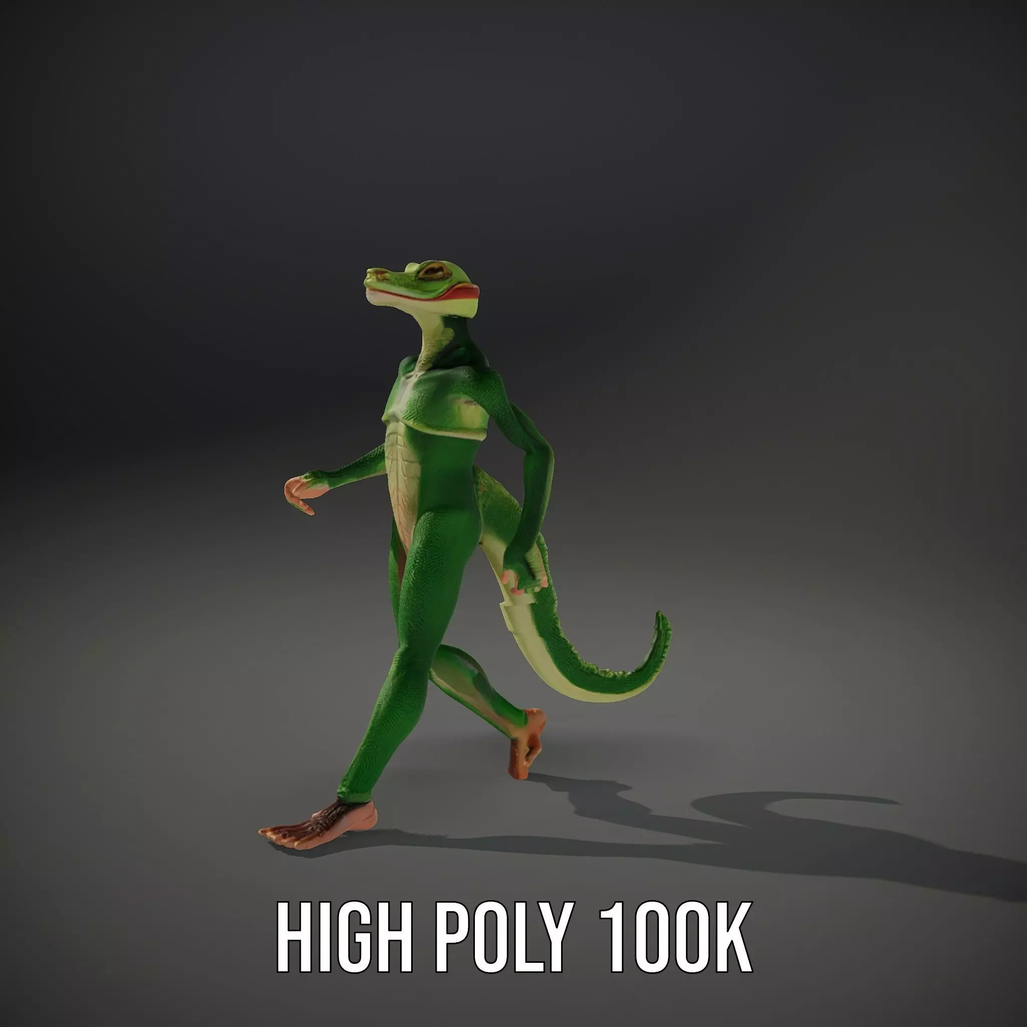 Green Humanoid Lizard model pack Low-poly 3D model_24