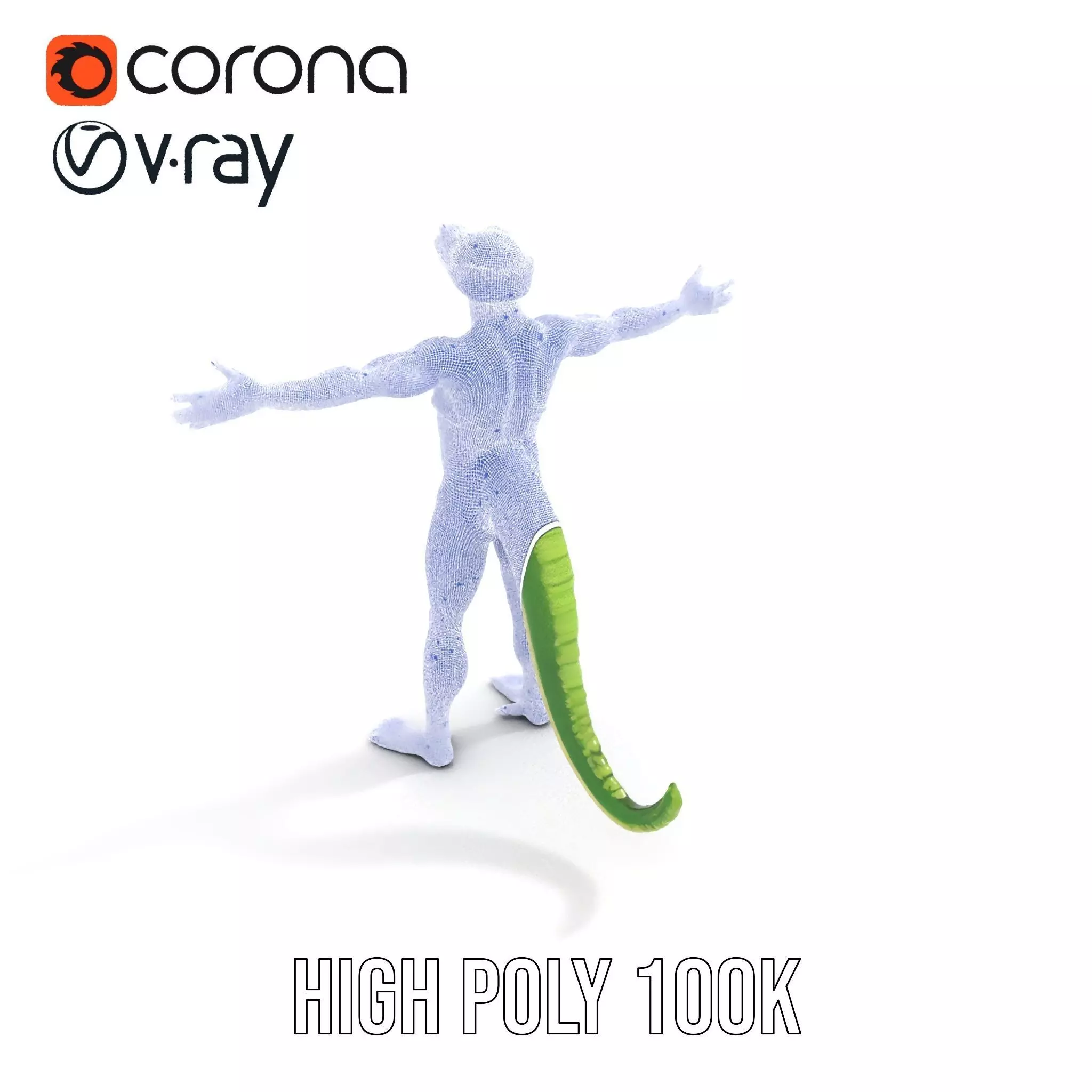 Green Humanoid Lizard model pack Low-poly 3D model_32