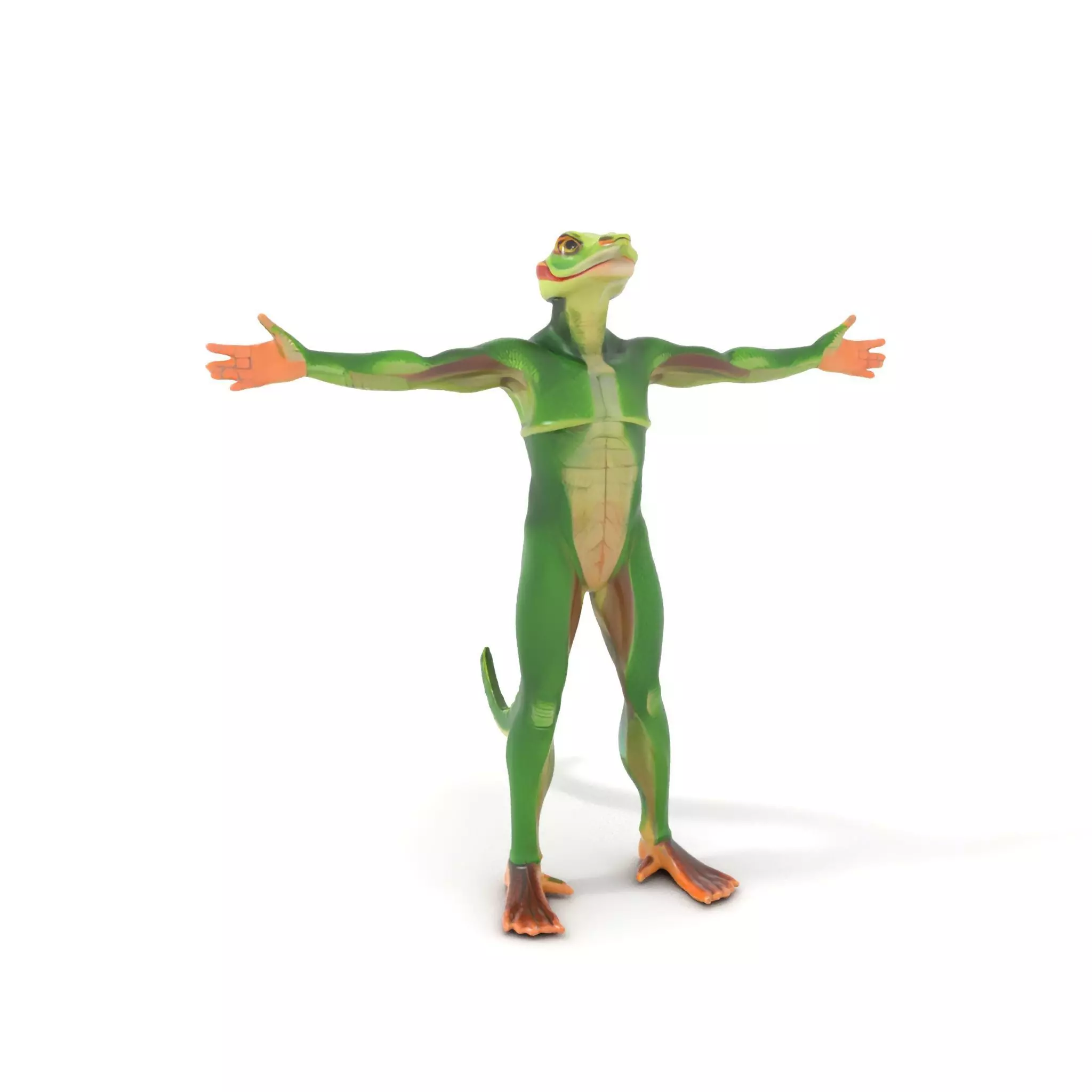 Green Humanoid Lizard model pack Low-poly 3D model_0