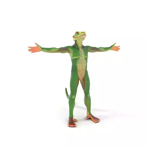 Green Humanoid Lizard model pack Low-poly 3D model