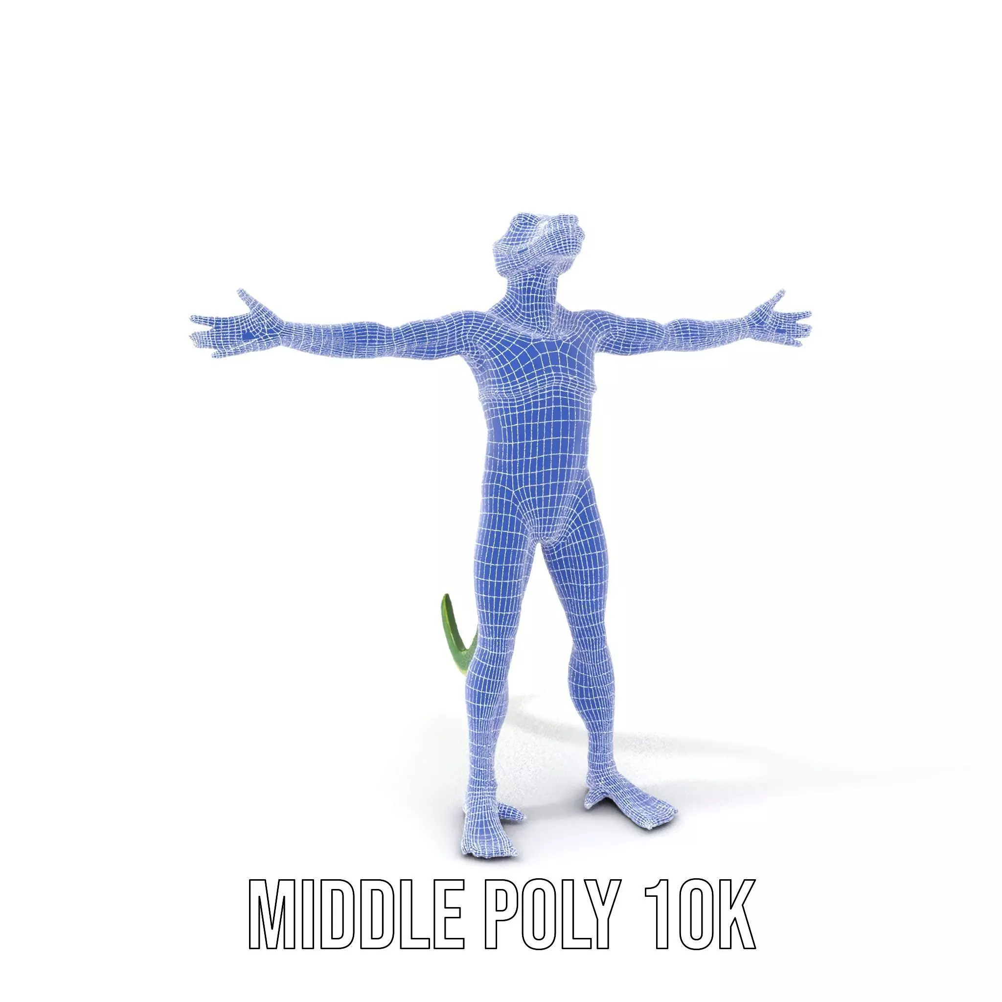 Green Humanoid Lizard model pack Low-poly 3D model_14