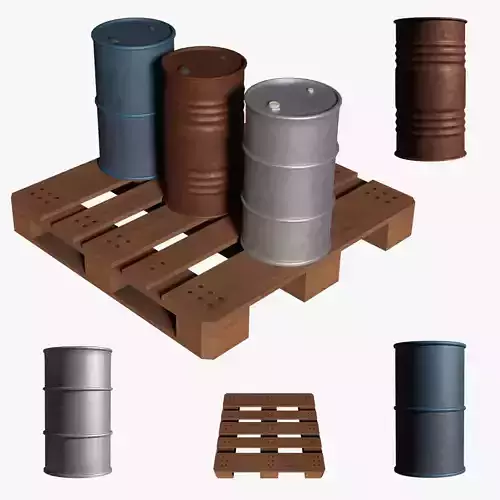 Metal Barrels Series Iron Relics Content G1 3D