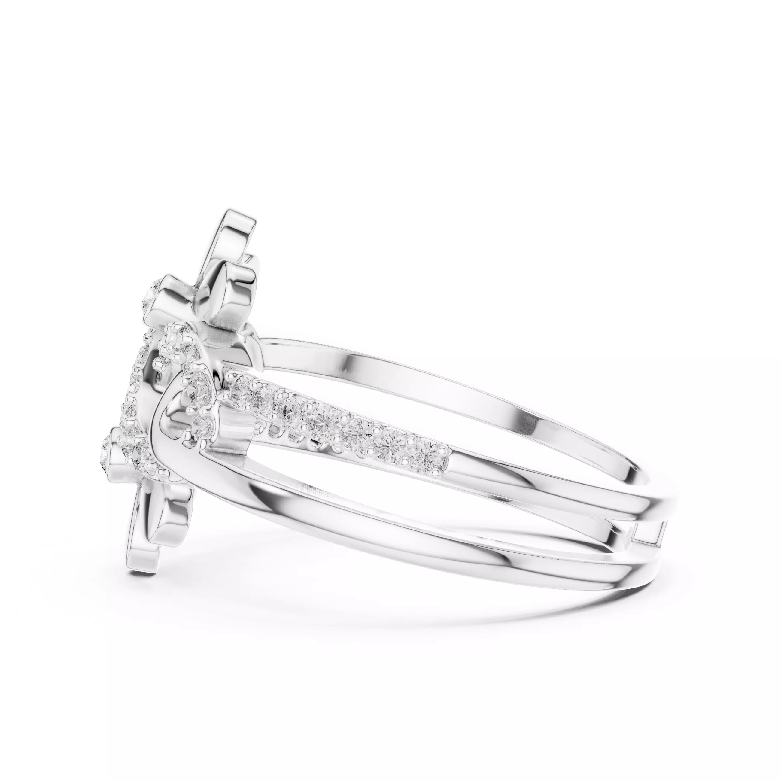 Infinity Symbol Flower Engagement Wedding Ring 3DM STL Video 3D print model_11