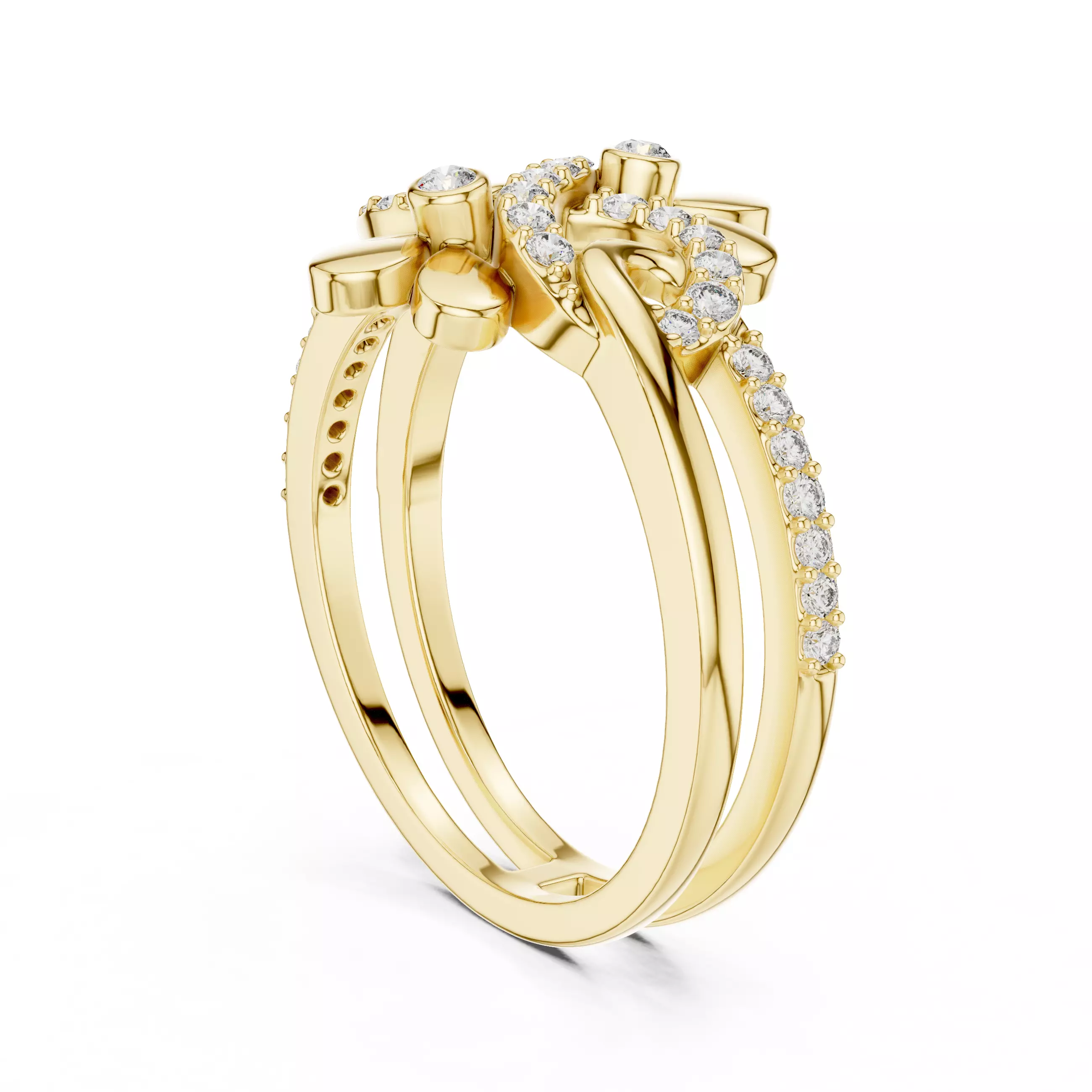 Infinity Symbol Flower Engagement Wedding Ring 3DM STL Video 3D print model_6