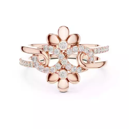 Infinity Symbol Flower Engagement Wedding Ring 3DM STL Video 3D print model Infinity Symbol Flower Engagement Wedding Ring 3DM STL Video 3D print model