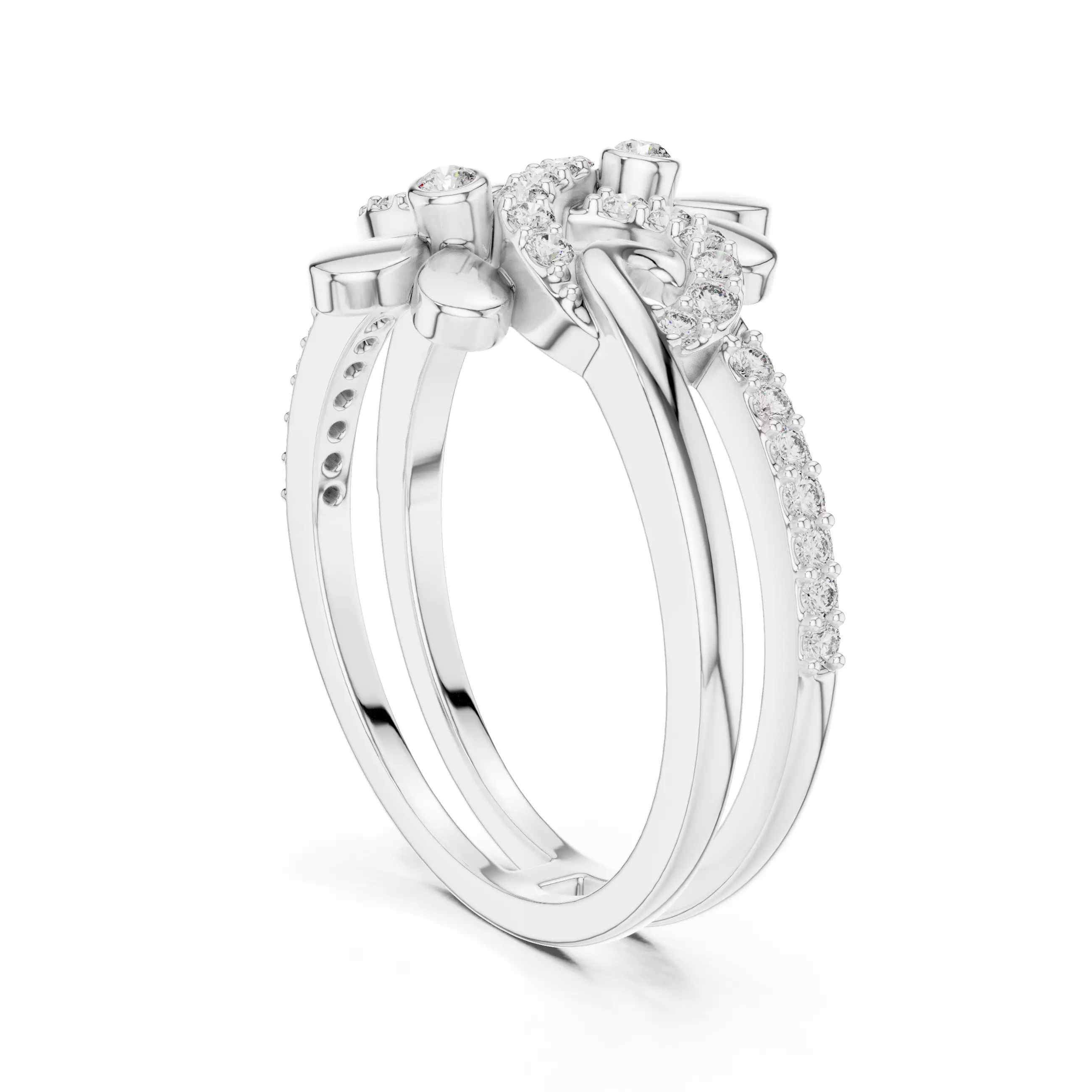 Infinity Symbol Flower Engagement Wedding Ring 3DM STL Video 3D print model_9