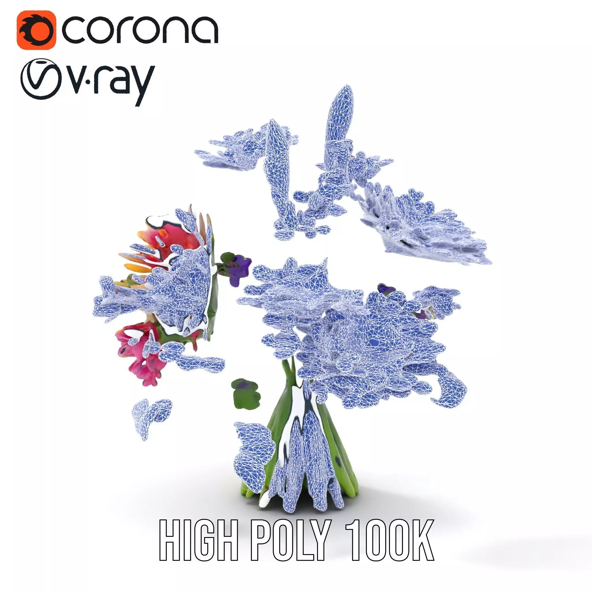 Vibrant Flower Bouquet model pack Low-poly 3D model_34