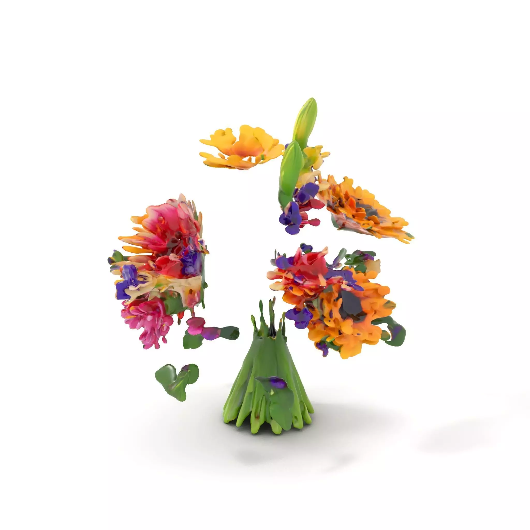 Vibrant Flower Bouquet model pack Low-poly 3D model_8