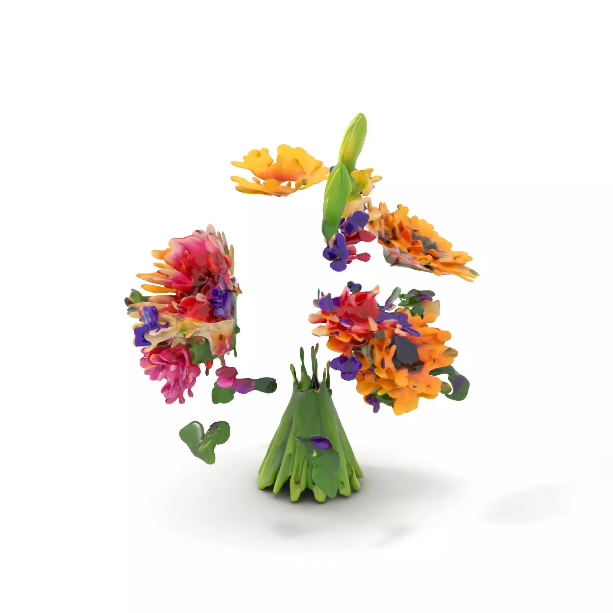 Vibrant Flower Bouquet model pack Low-poly 3D model_0