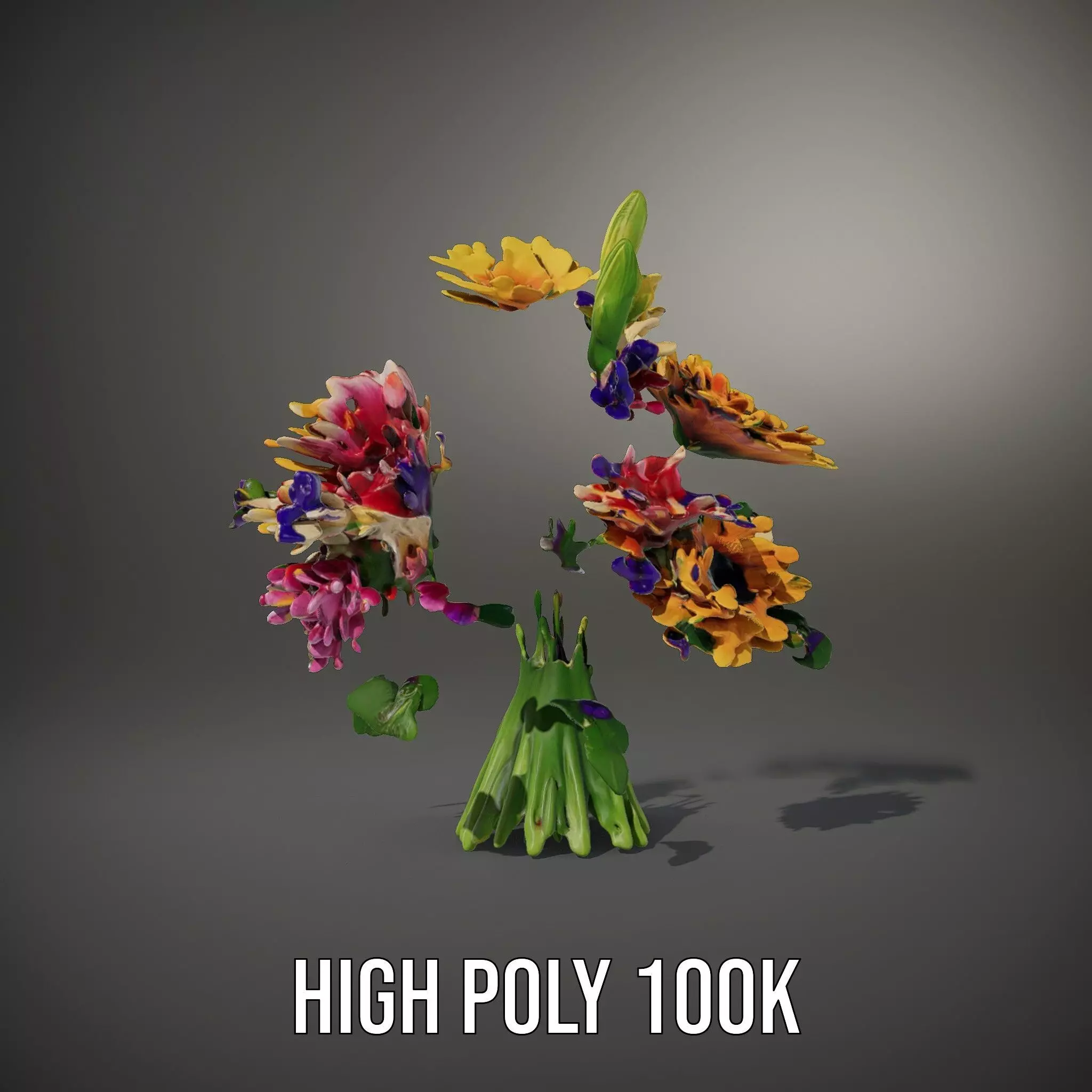 Vibrant Flower Bouquet model pack Low-poly 3D model_9
