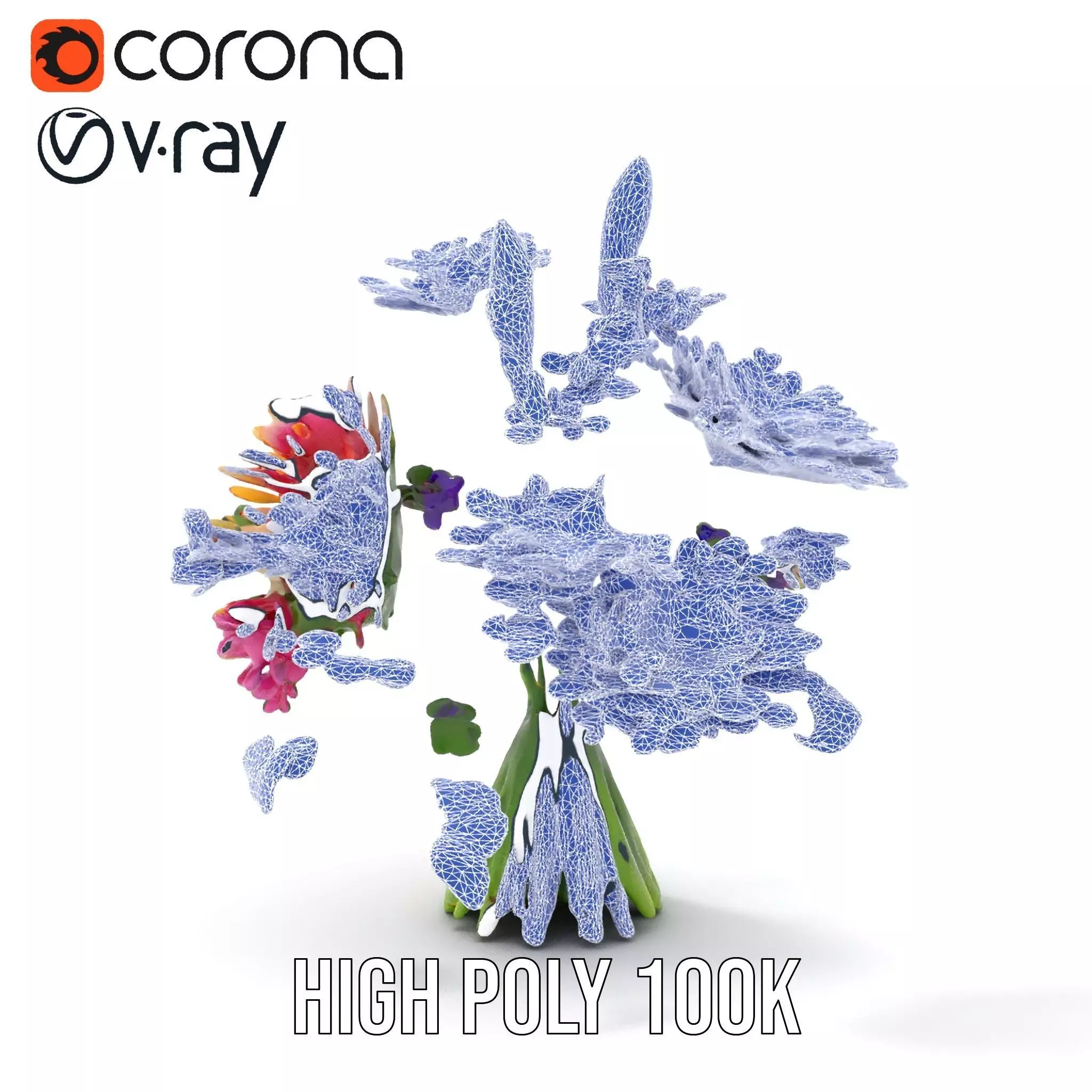 Vibrant Flower Bouquet model pack Low-poly 3D model_21