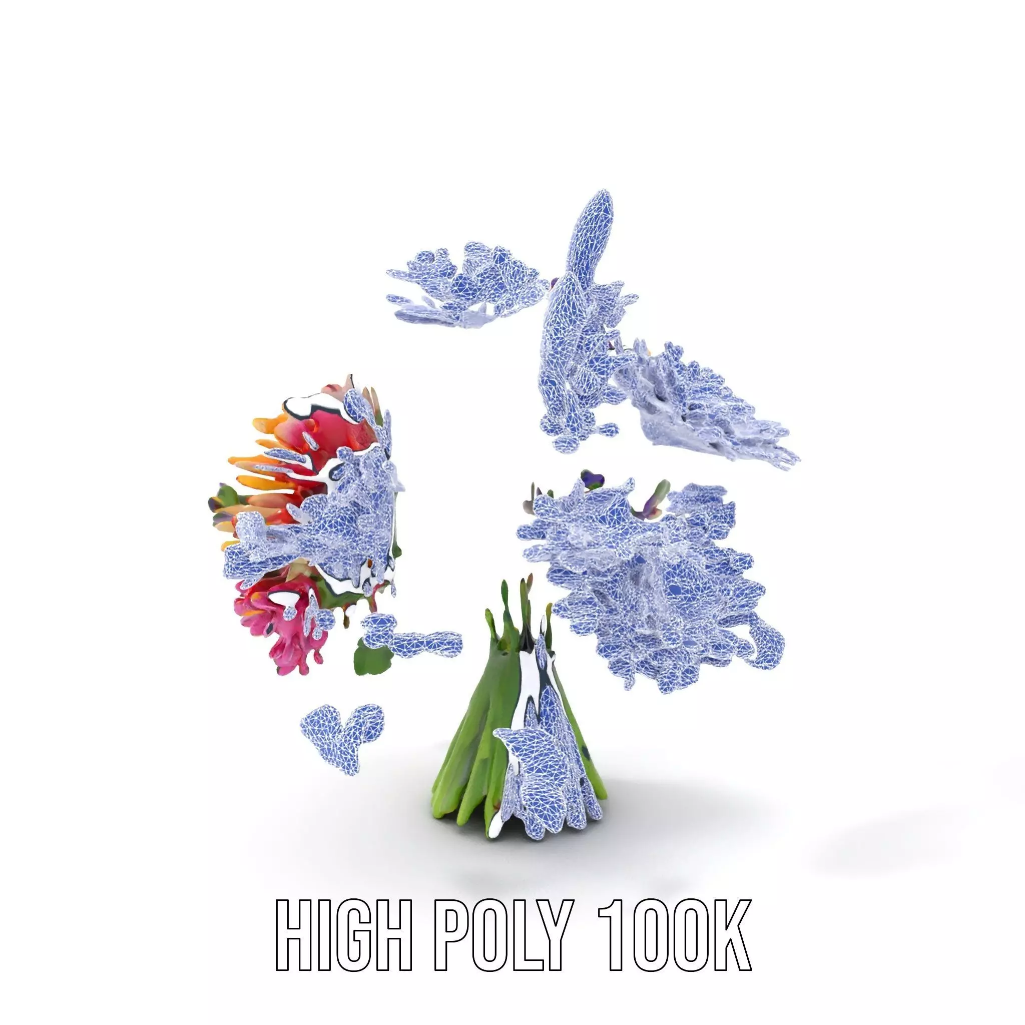 Vibrant Flower Bouquet model pack Low-poly 3D model_16