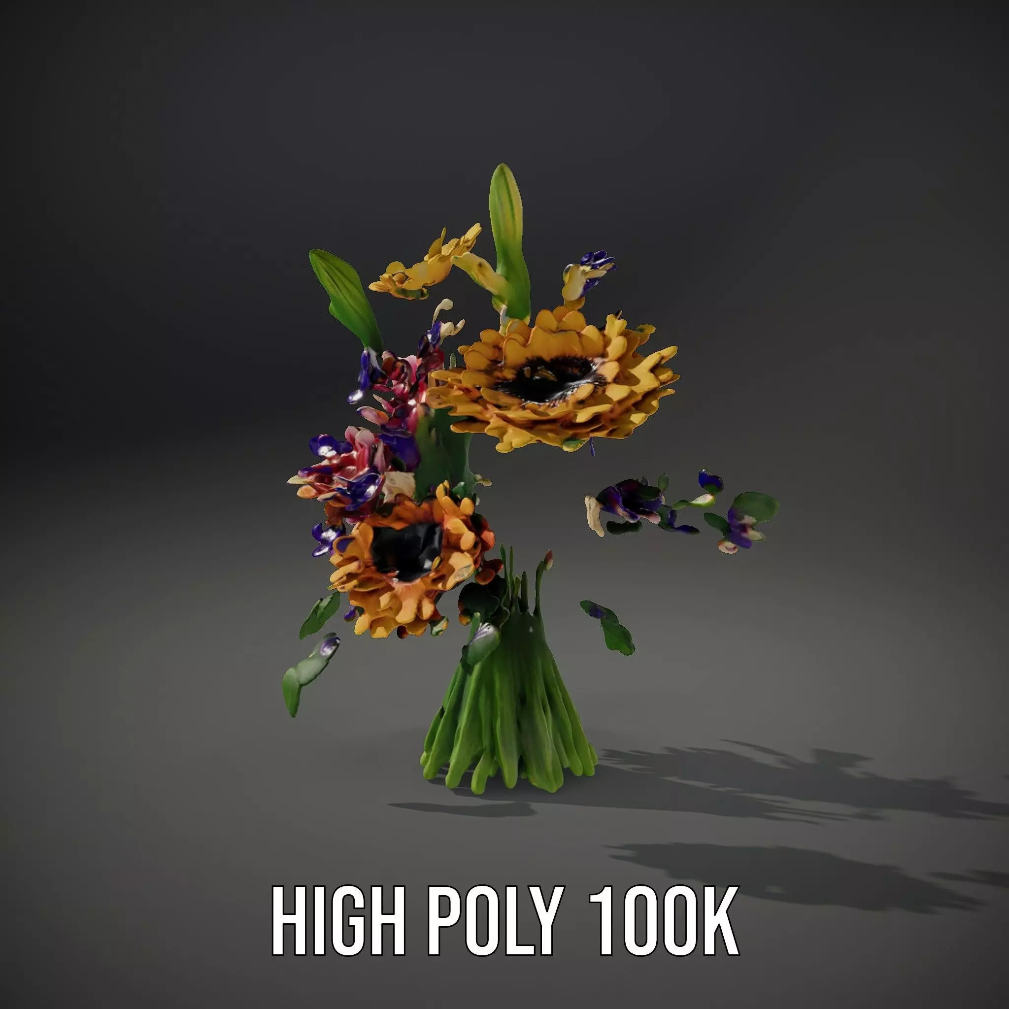 Vibrant Flower Bouquet model pack Low-poly 3D model_11