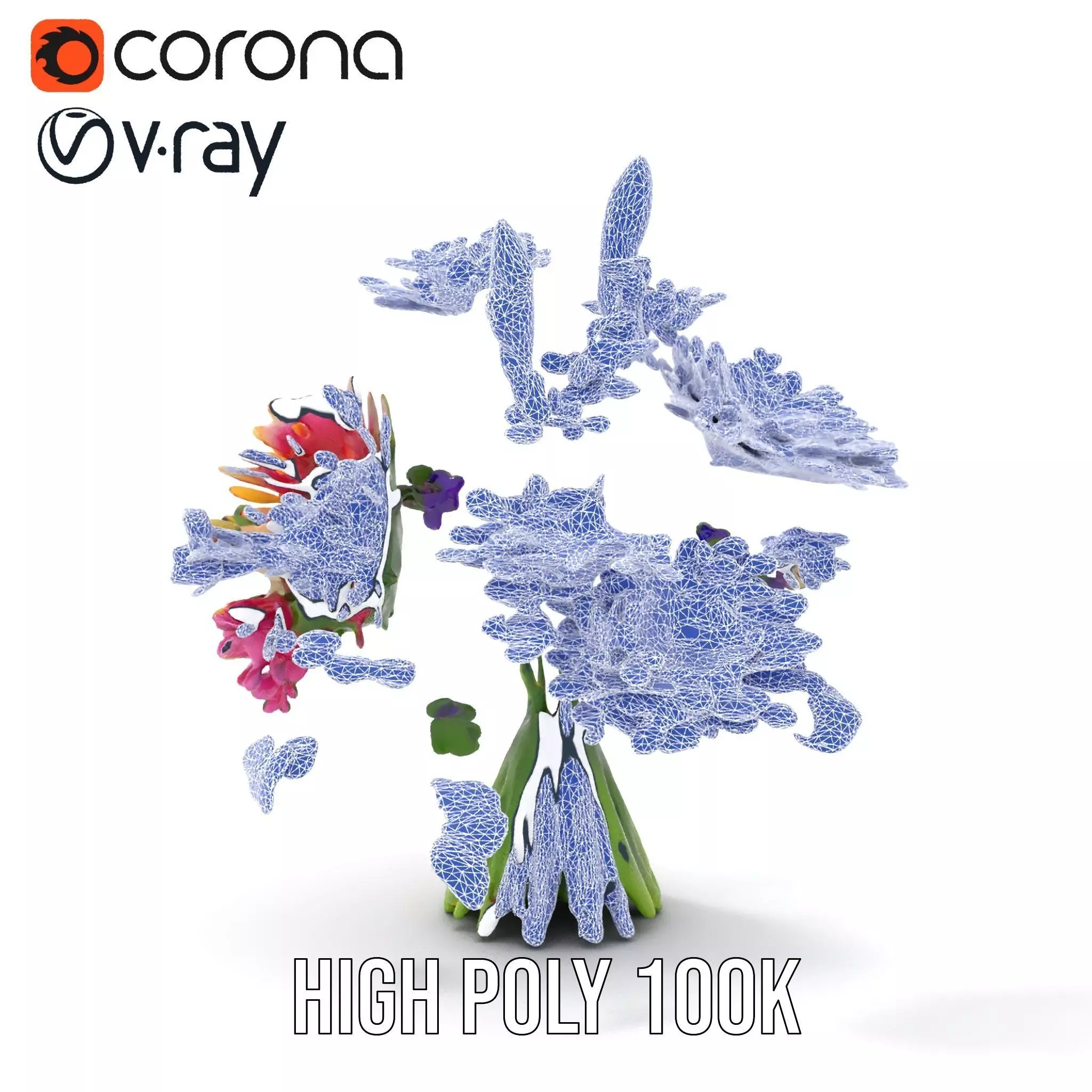 Vibrant Flower Bouquet model pack Low-poly 3D model_28