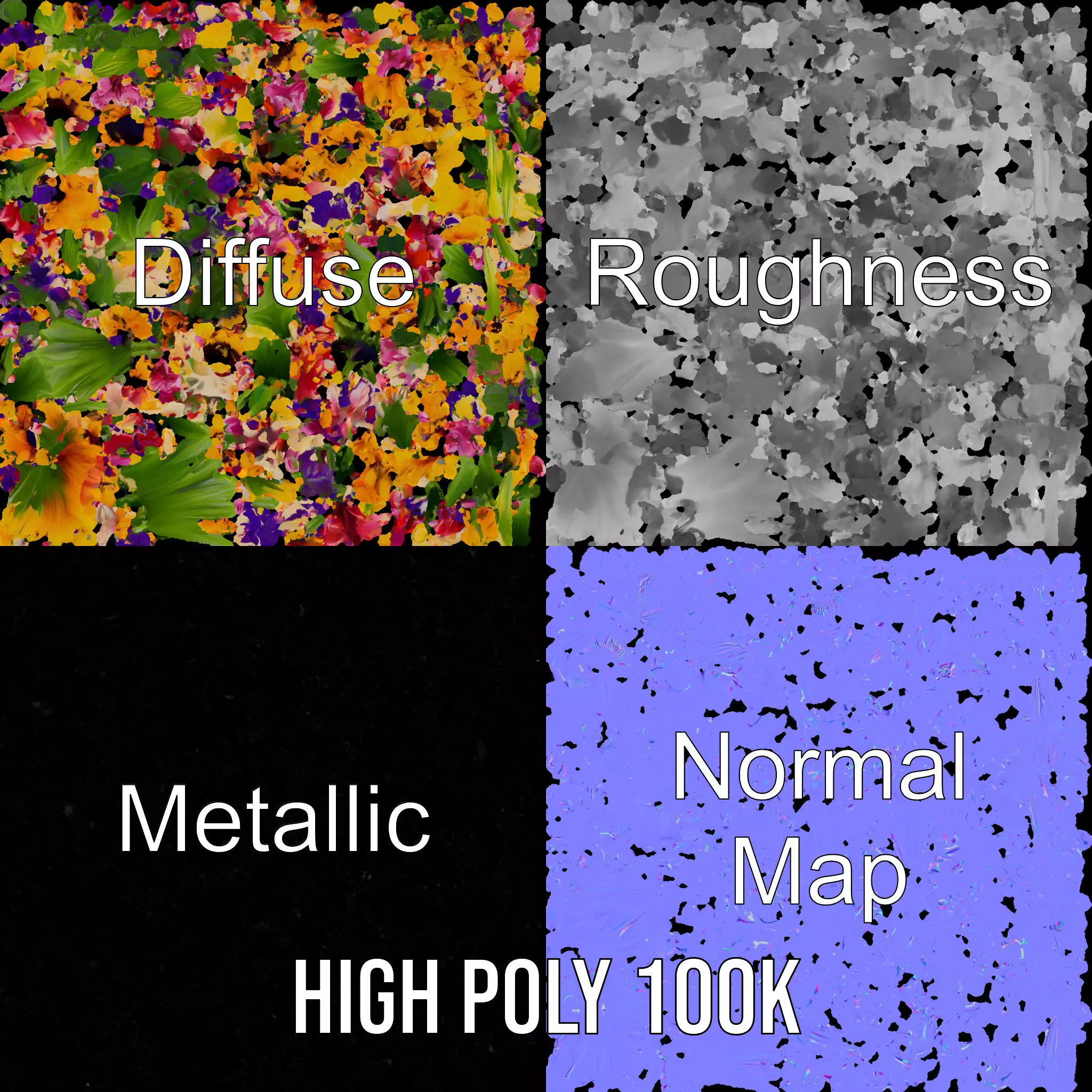 Vibrant Flower Bouquet model pack Low-poly 3D model_4