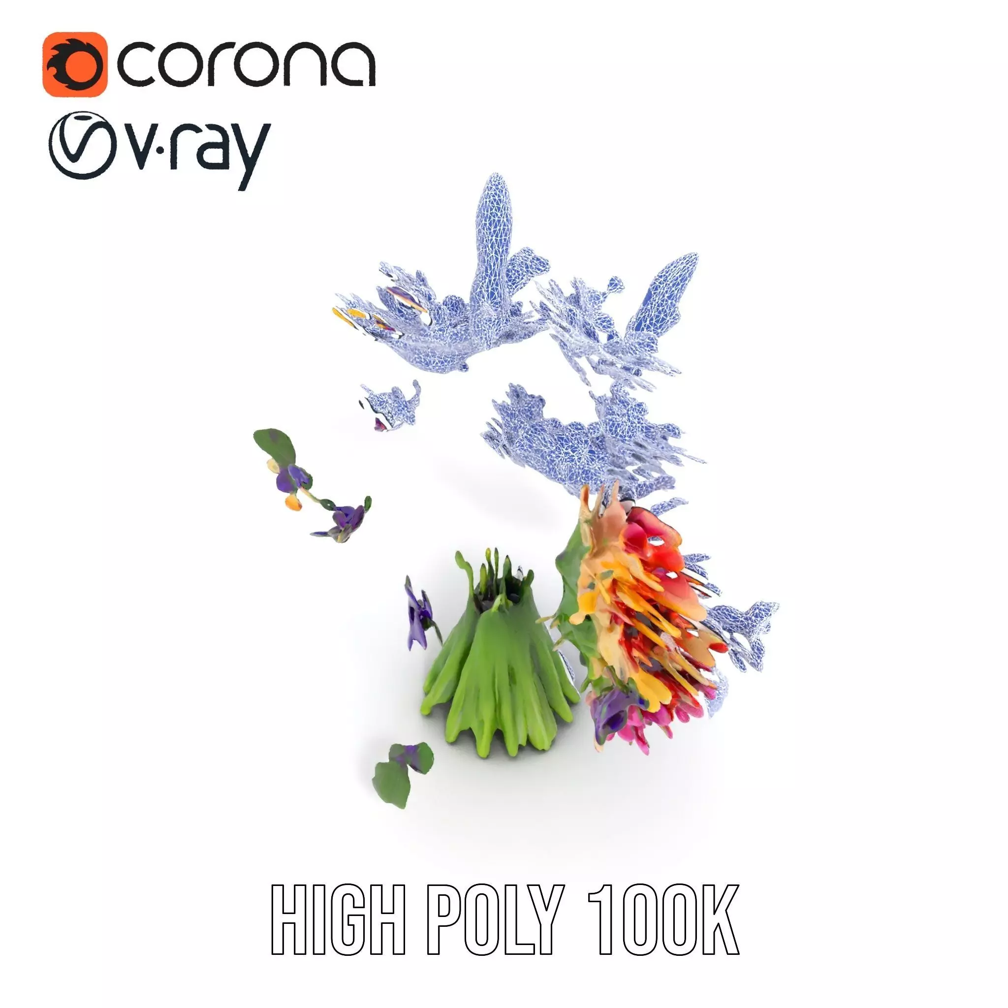 Vibrant Flower Bouquet model pack Low-poly 3D model_30