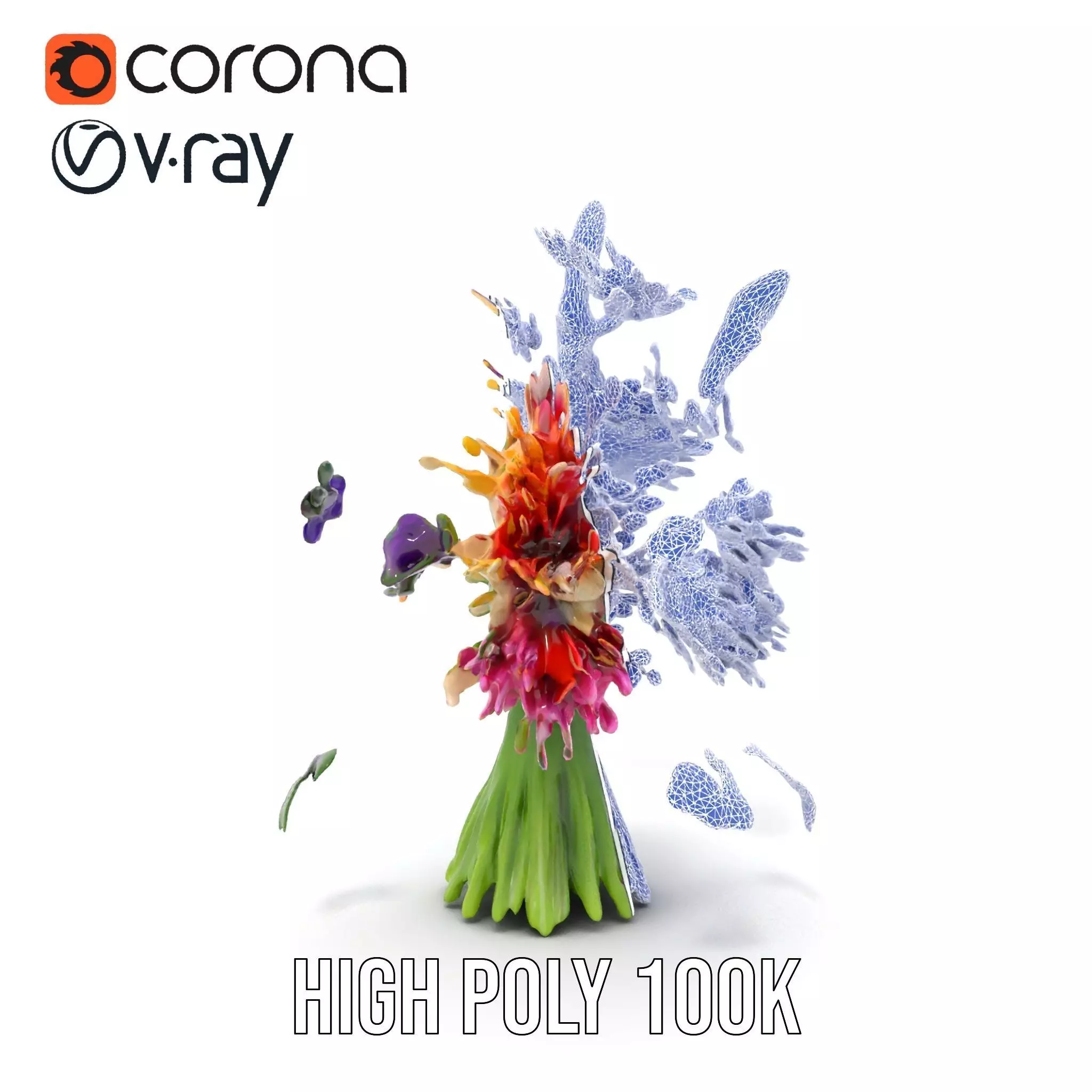 Vibrant Flower Bouquet model pack Low-poly 3D model_31