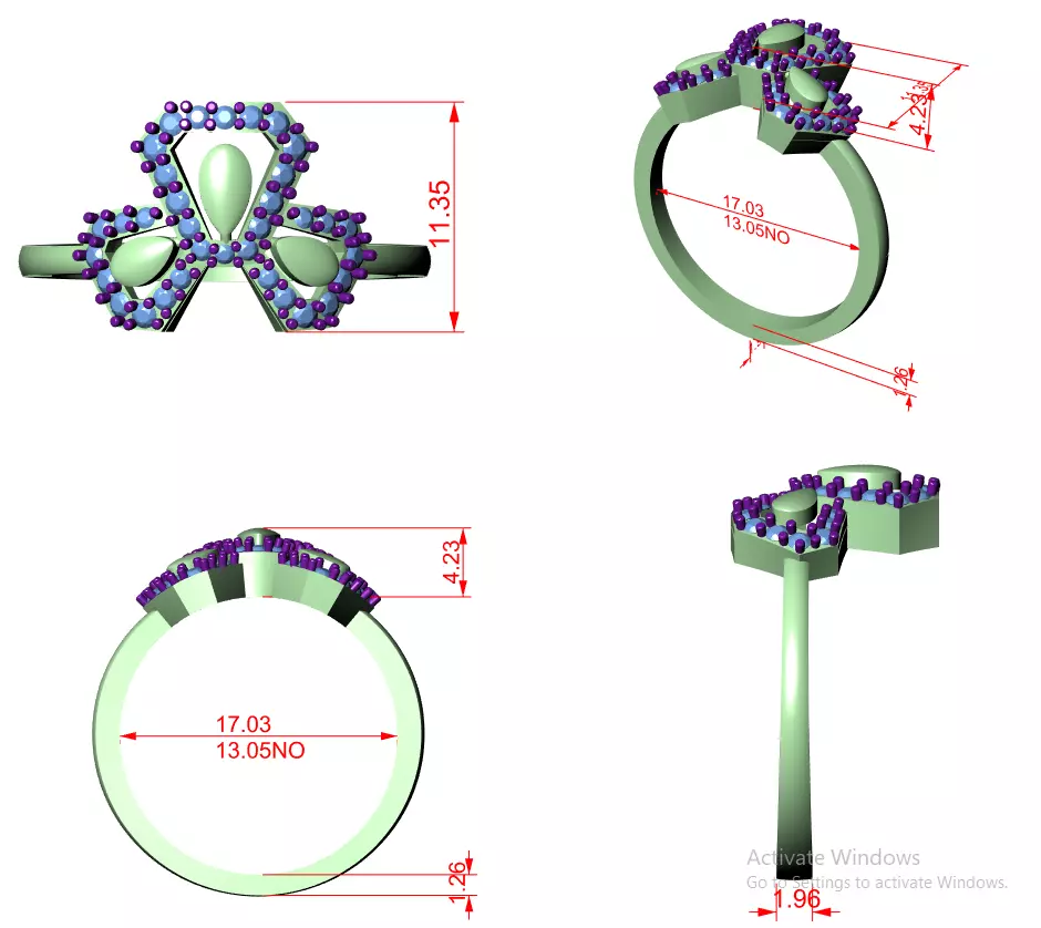 Round Cut Diamond Engagement Wedding Ring 3DM STL Video 3D print model_12