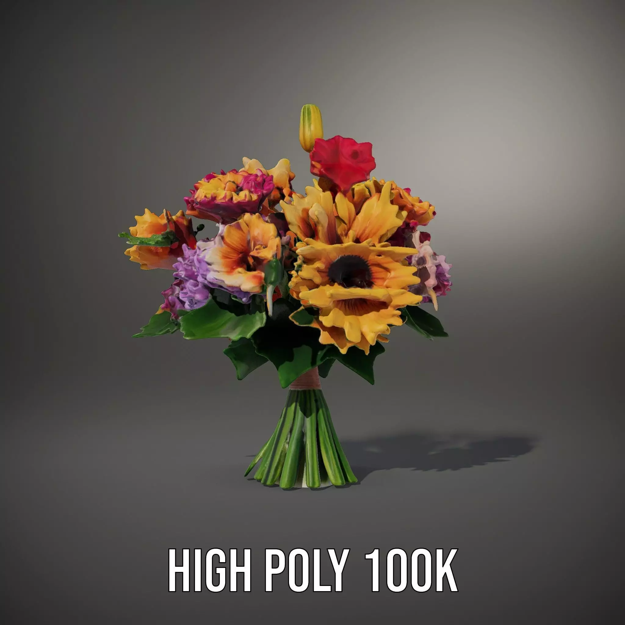 Vibrant Flower Bouquet model pack Low-poly 3D model_9