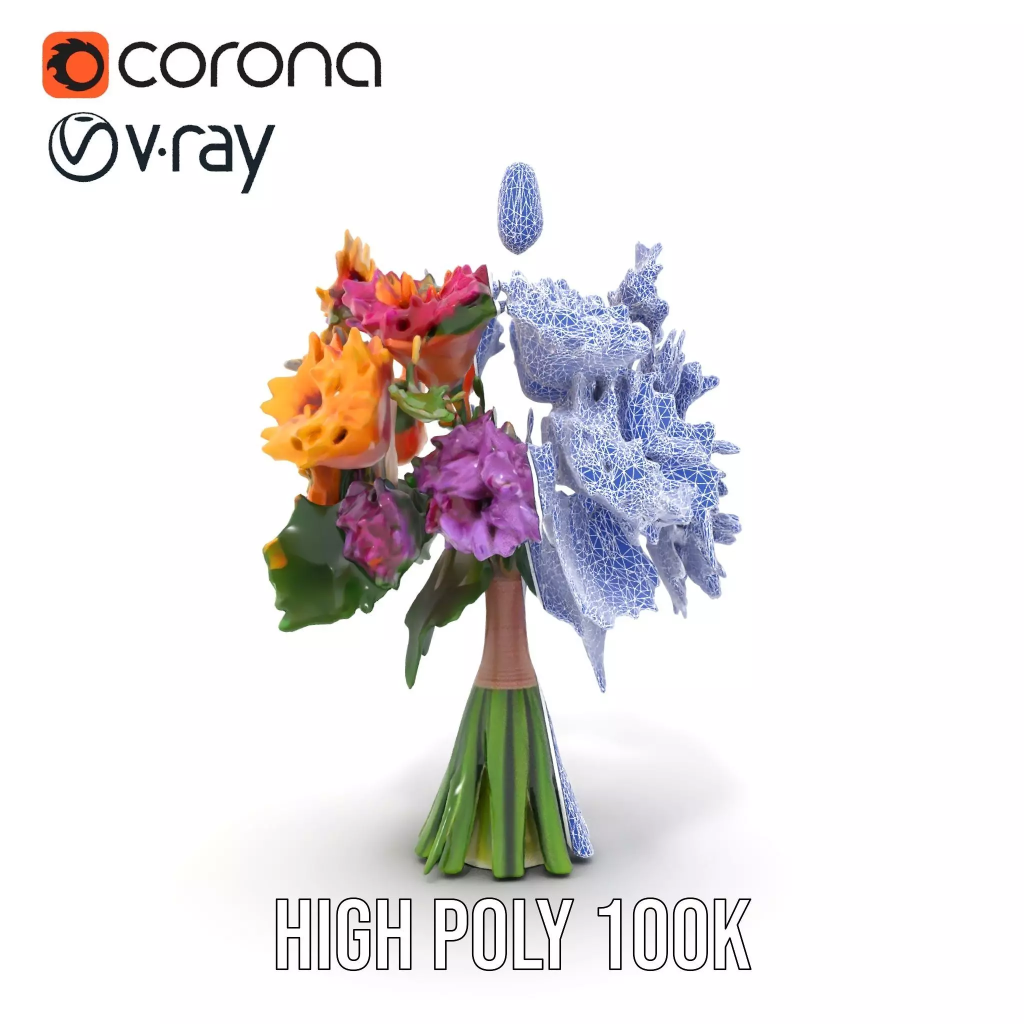 Vibrant Flower Bouquet model pack Low-poly 3D model_35