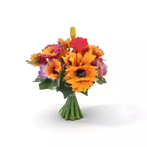 Vibrant Flower Bouquet model pack