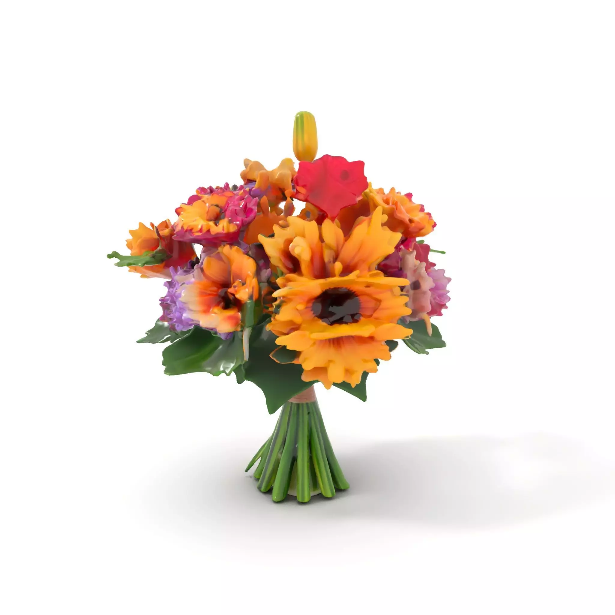 Vibrant Flower Bouquet model pack Low-poly 3D model_0