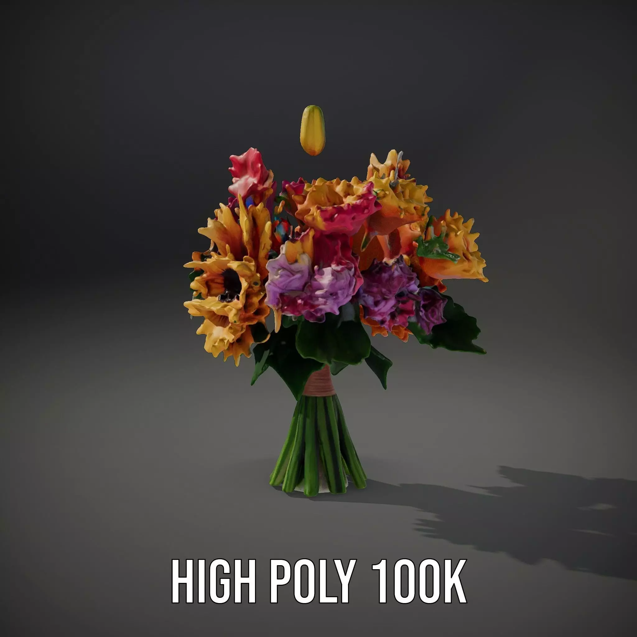 Vibrant Flower Bouquet model pack Low-poly 3D model_11