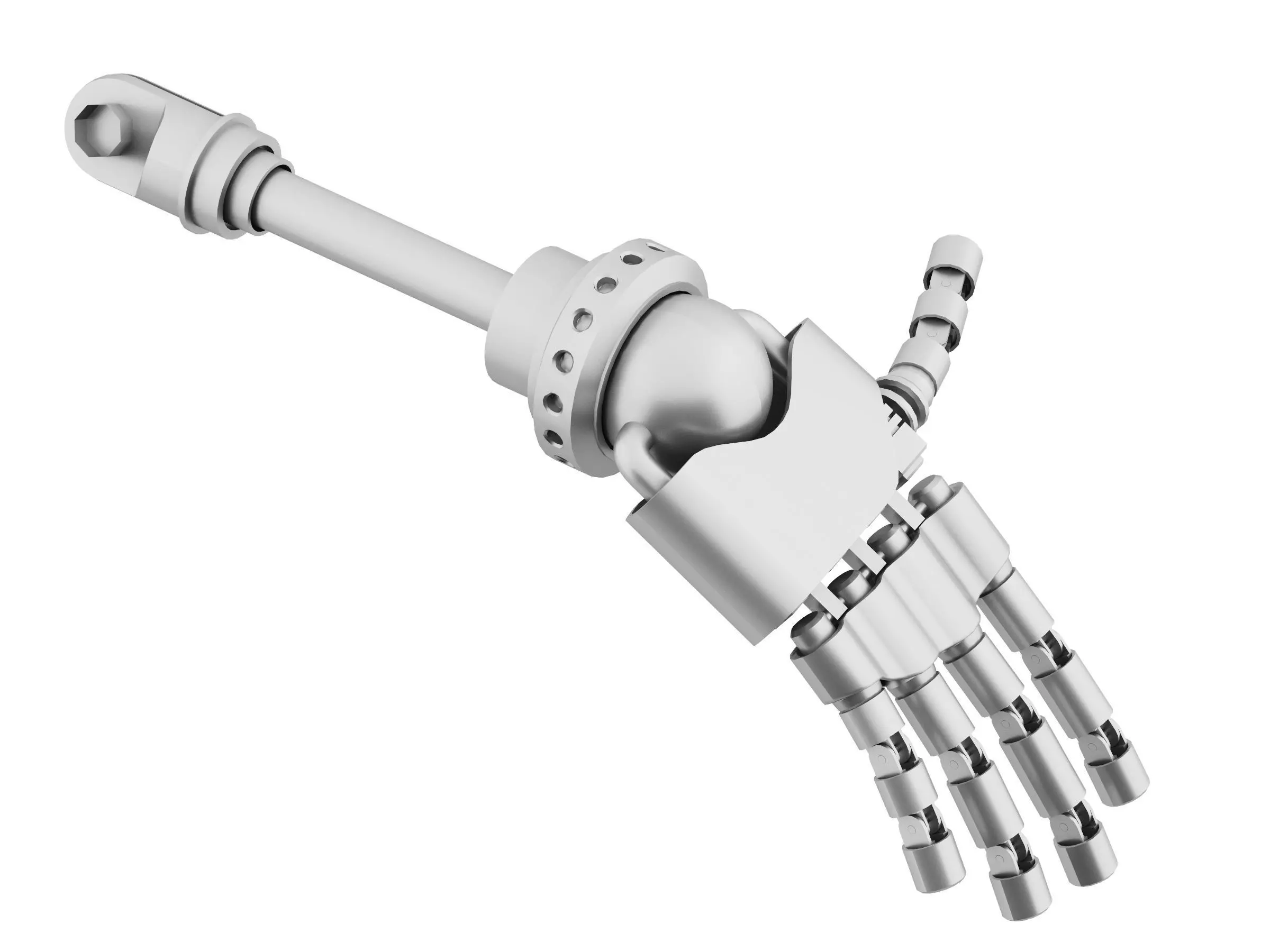 Robot hand Low-poly 3D model_1