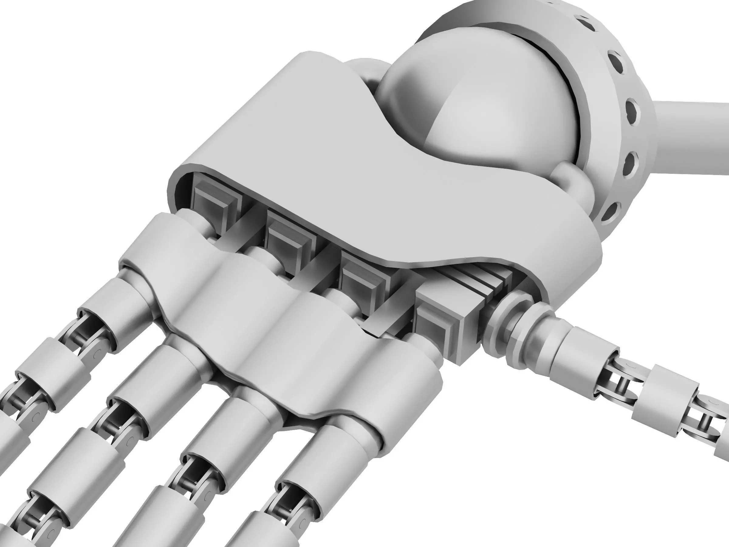 Robot hand Low-poly 3D model_7
