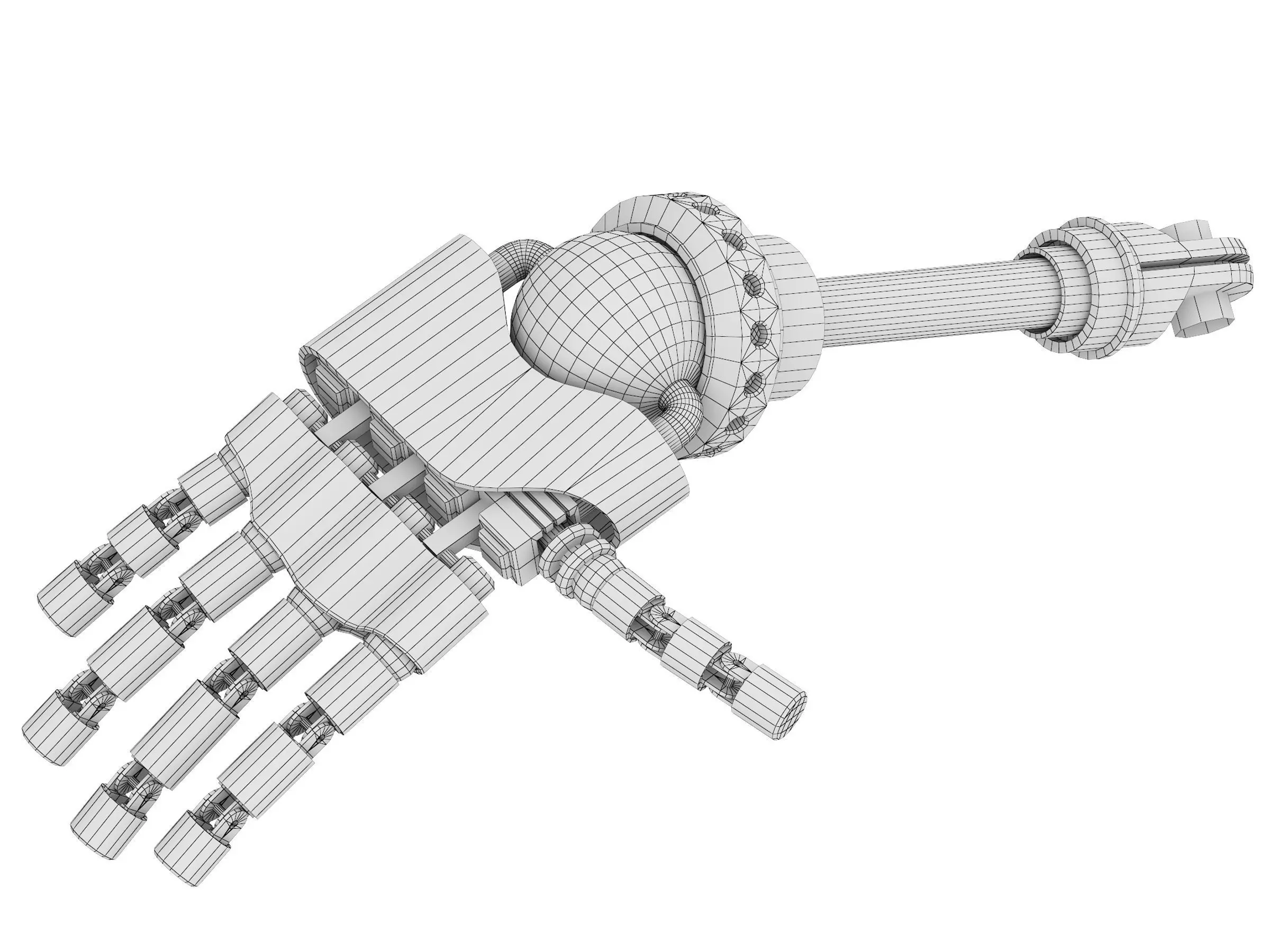 Robot hand Low-poly 3D model_9