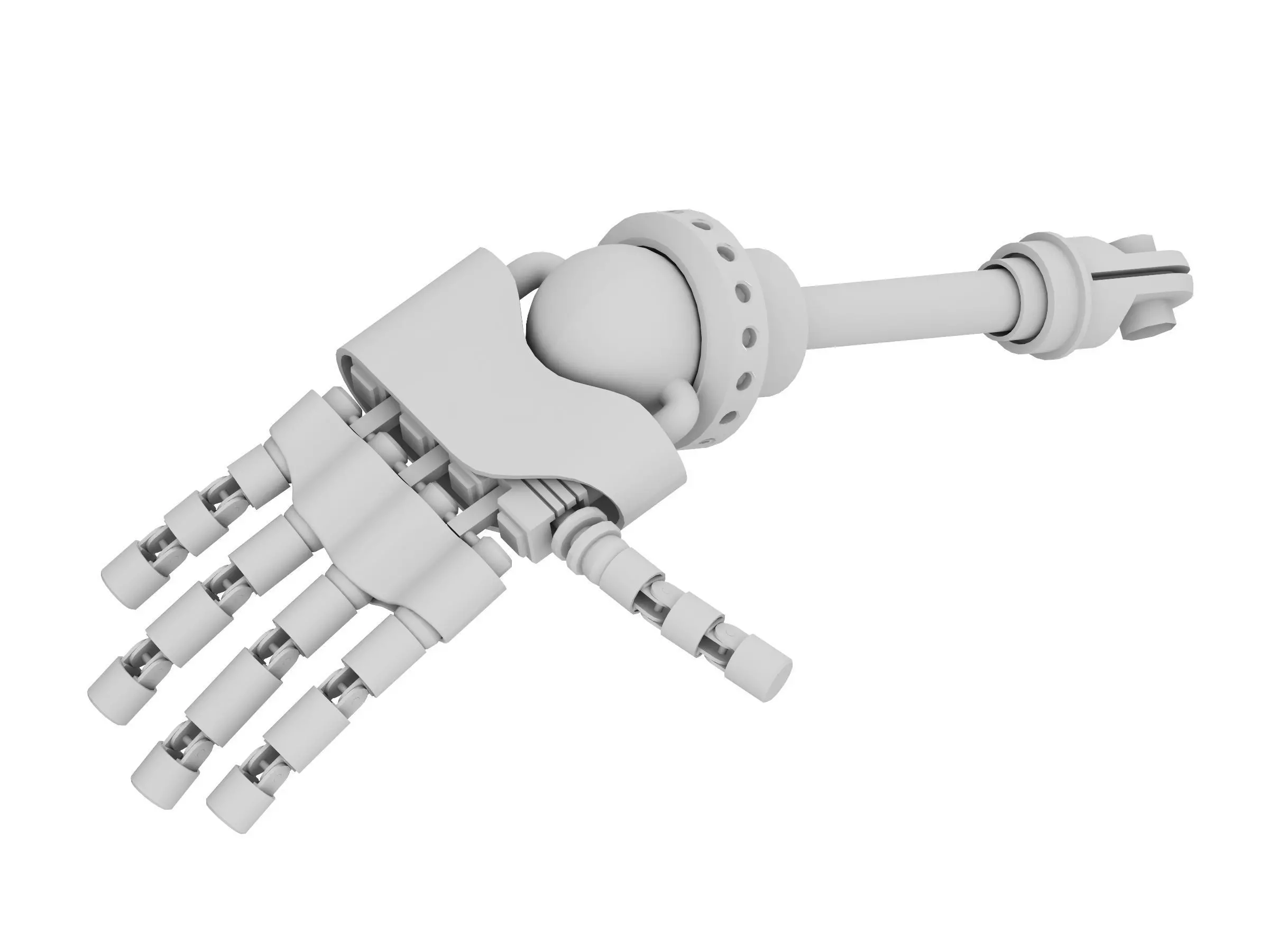 Robot hand Low-poly 3D model_8