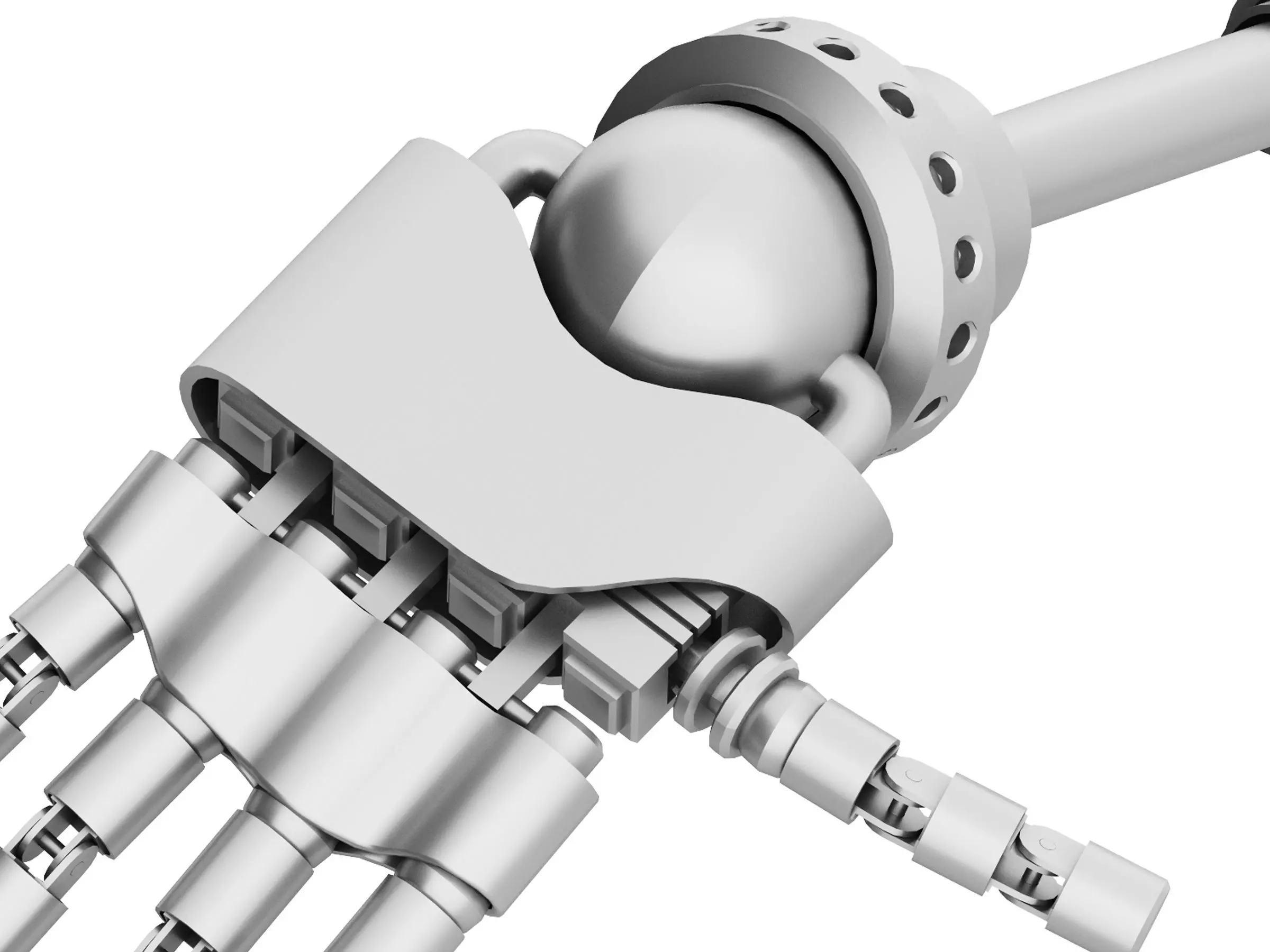 Robot hand Low-poly 3D model_3