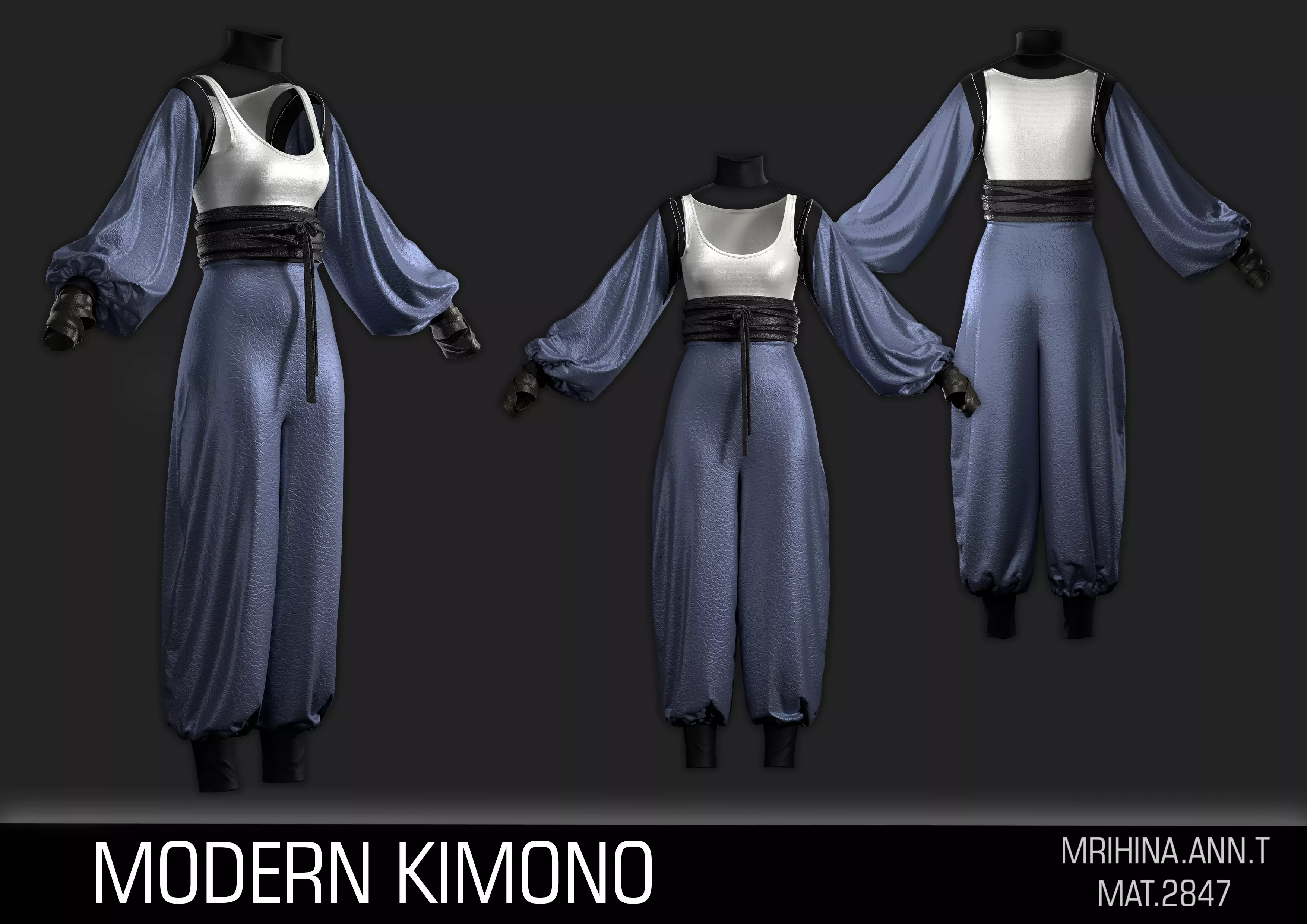 Modern Kimono 3D model_7